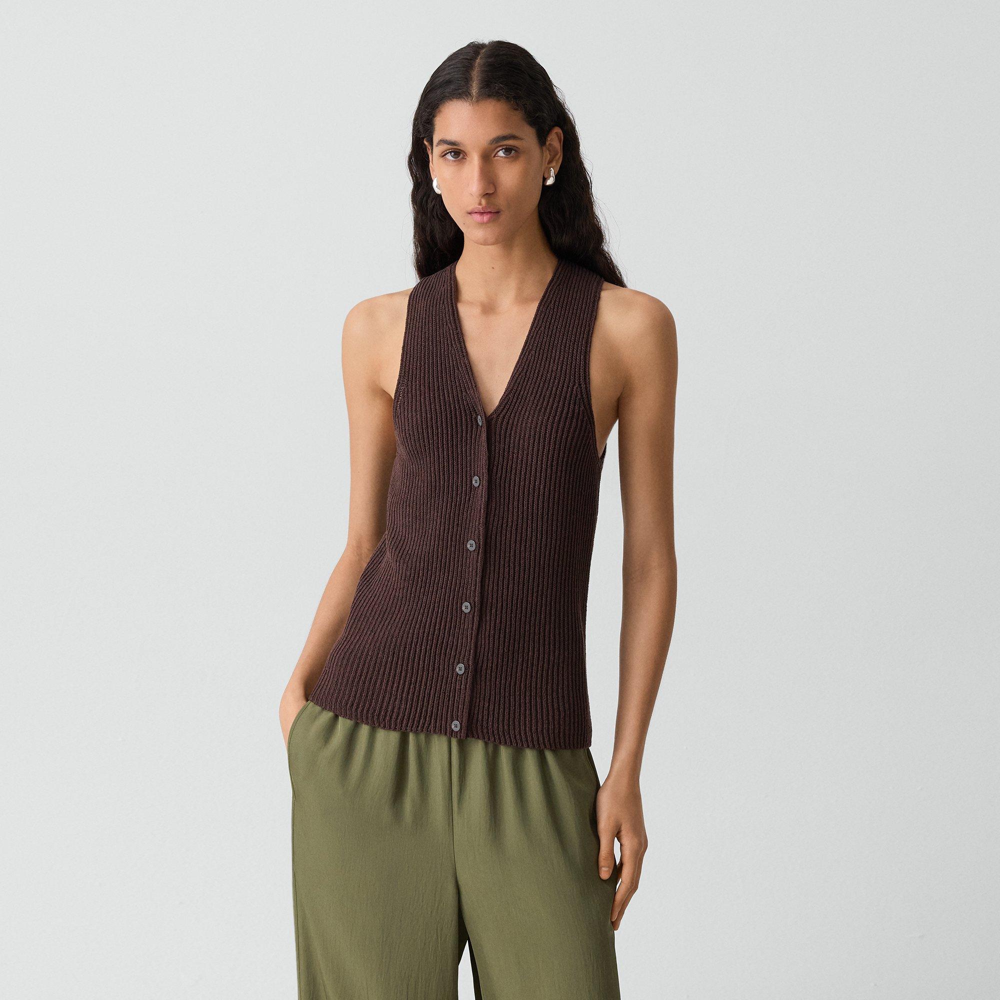 Sweater&nbsp;Vest in&nbsp;Ribbed Cotton&nbsp;
