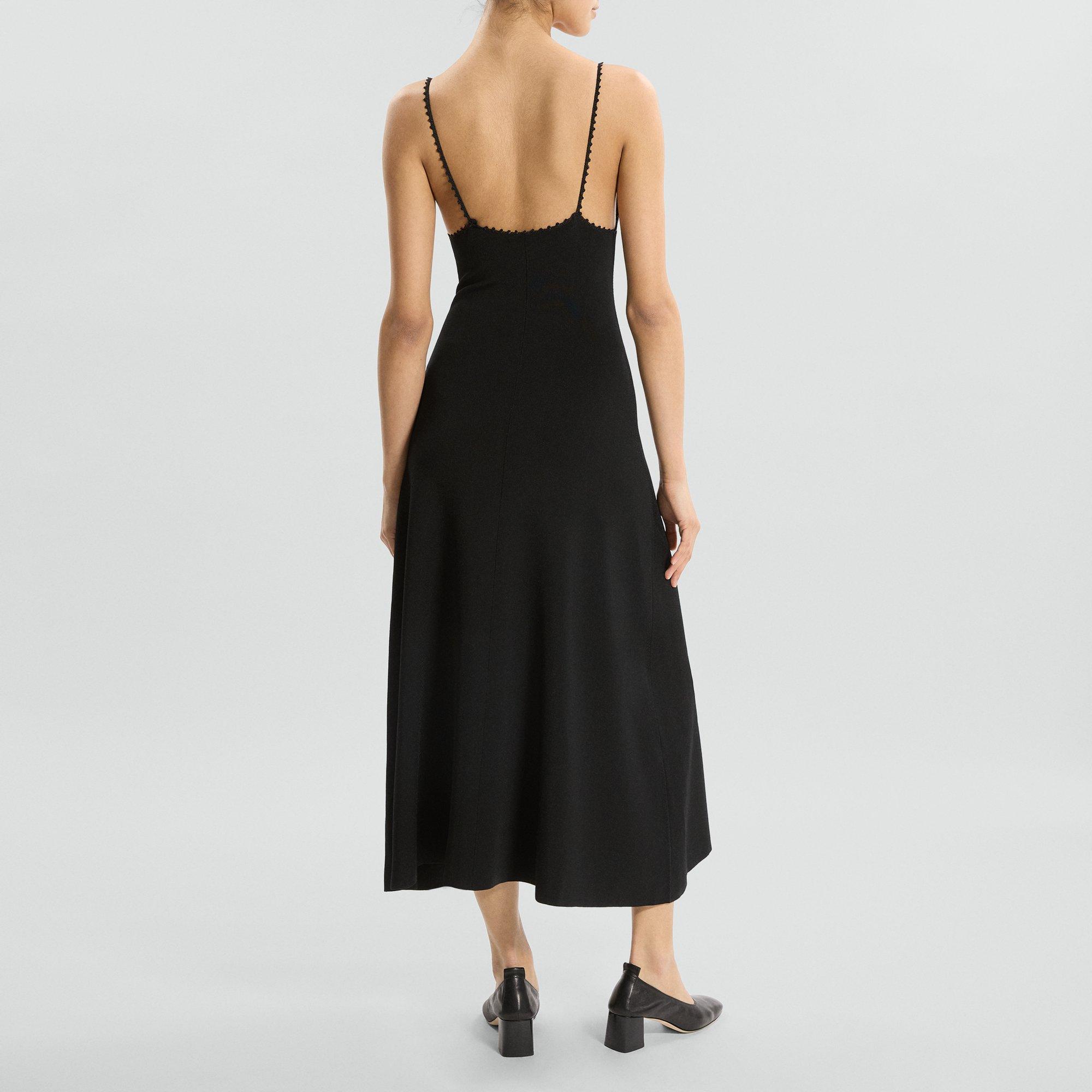 Square Neck Dress in Rayon Knit
