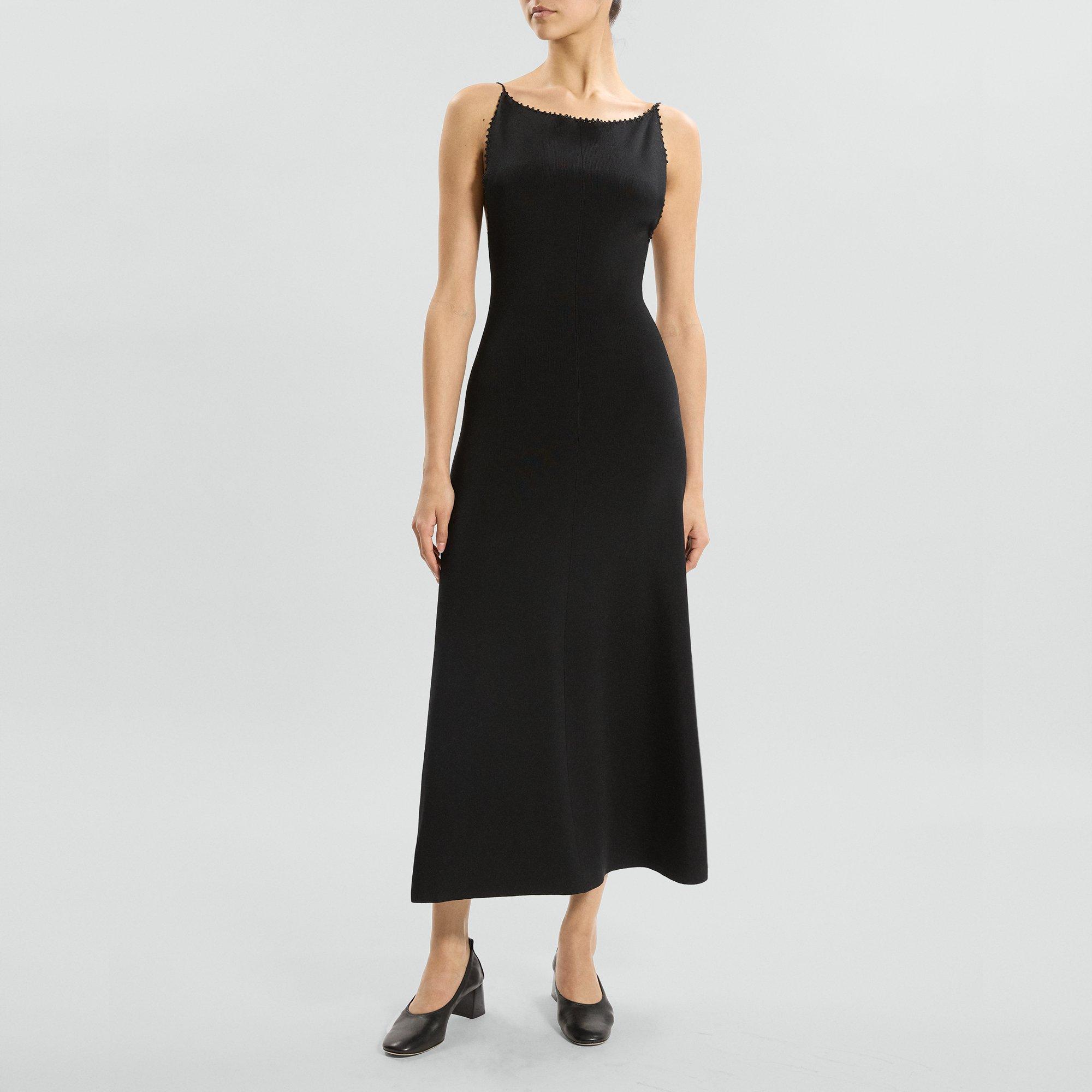 Square Neck Dress in Rayon Knit