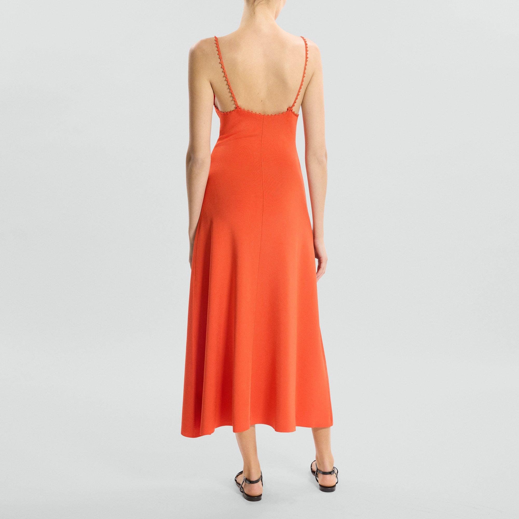Square Neck Dress in Rayon Knit