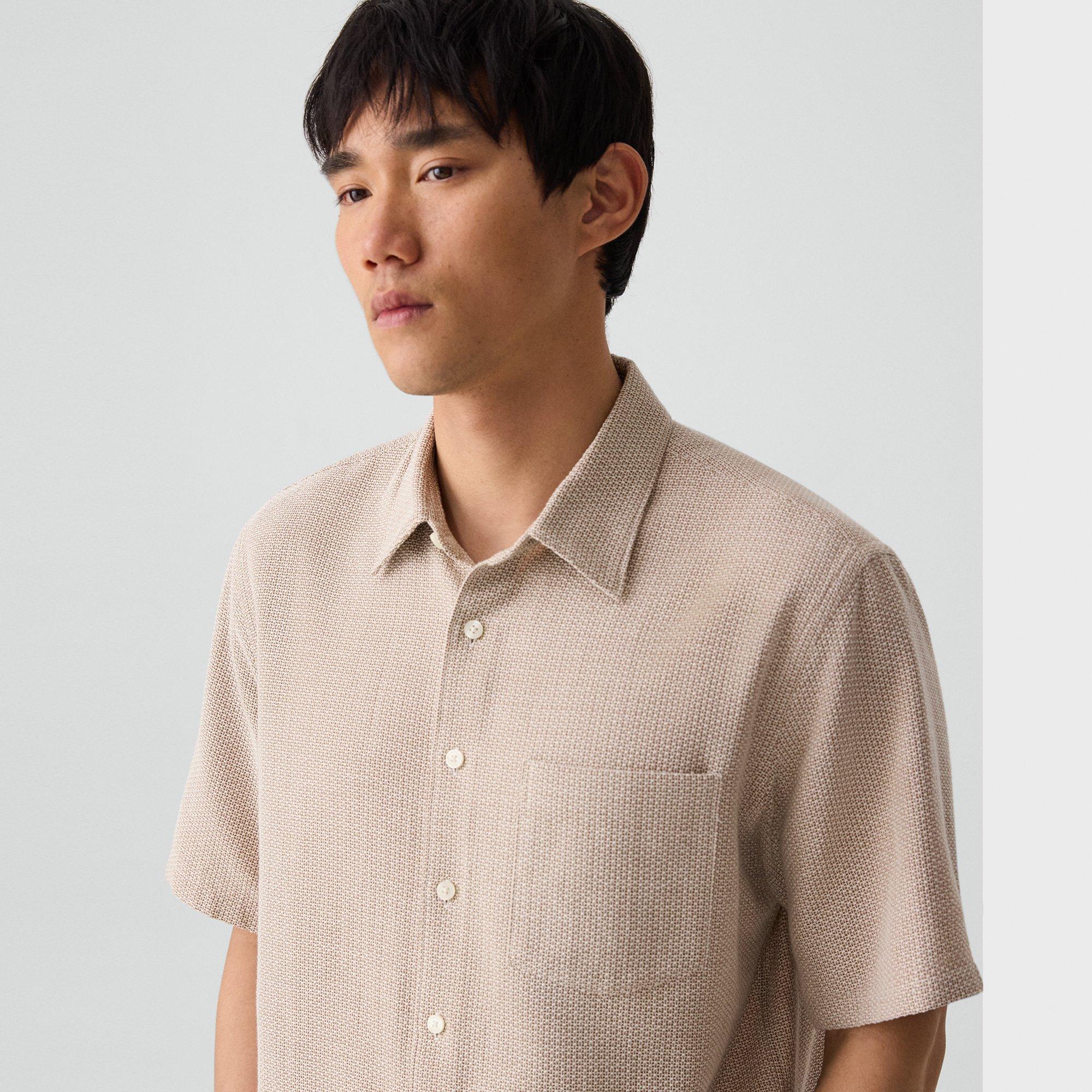 Noll Short-Sleeve Shirt in Textured Cotton