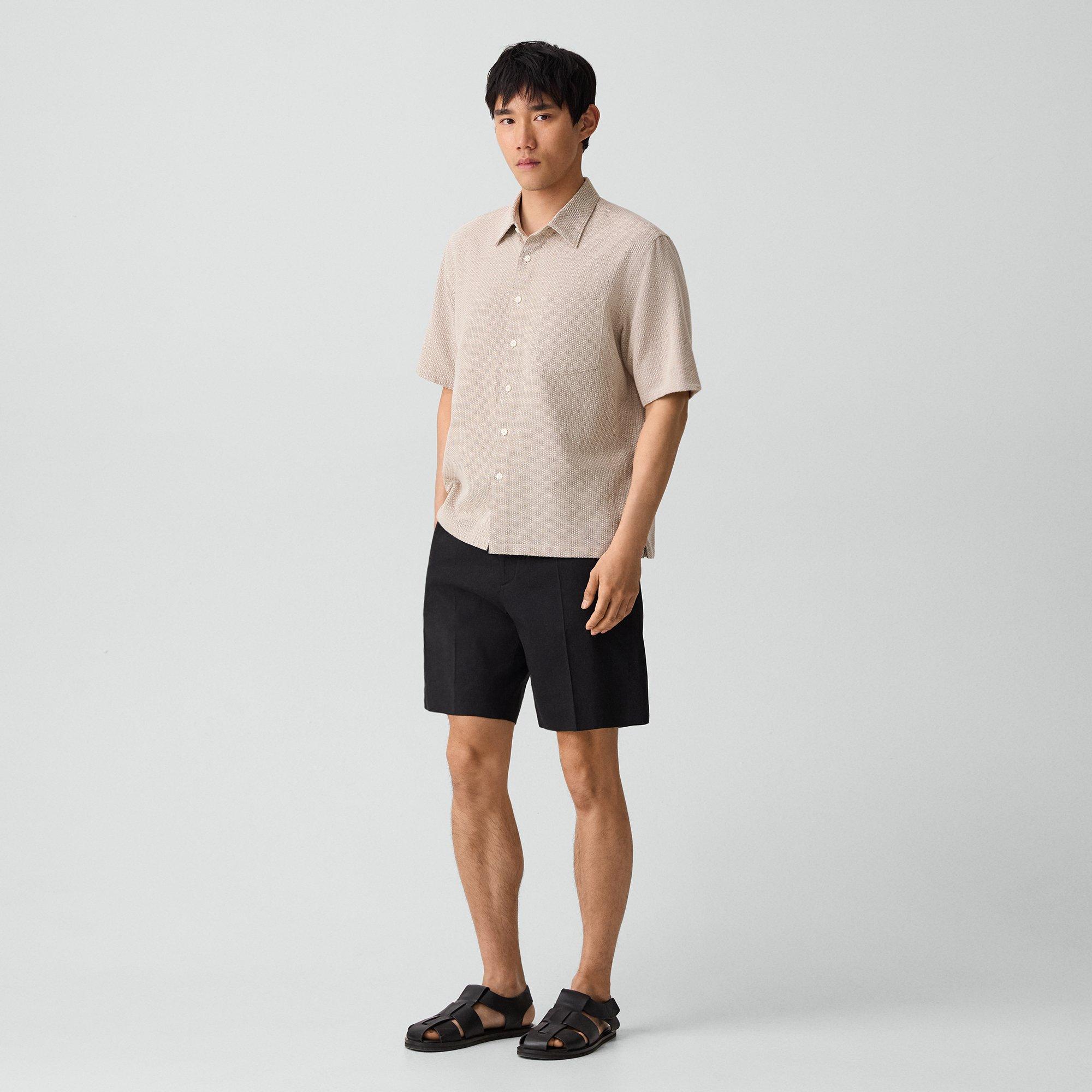 Noll Short-Sleeve Shirt in Textured Cotton