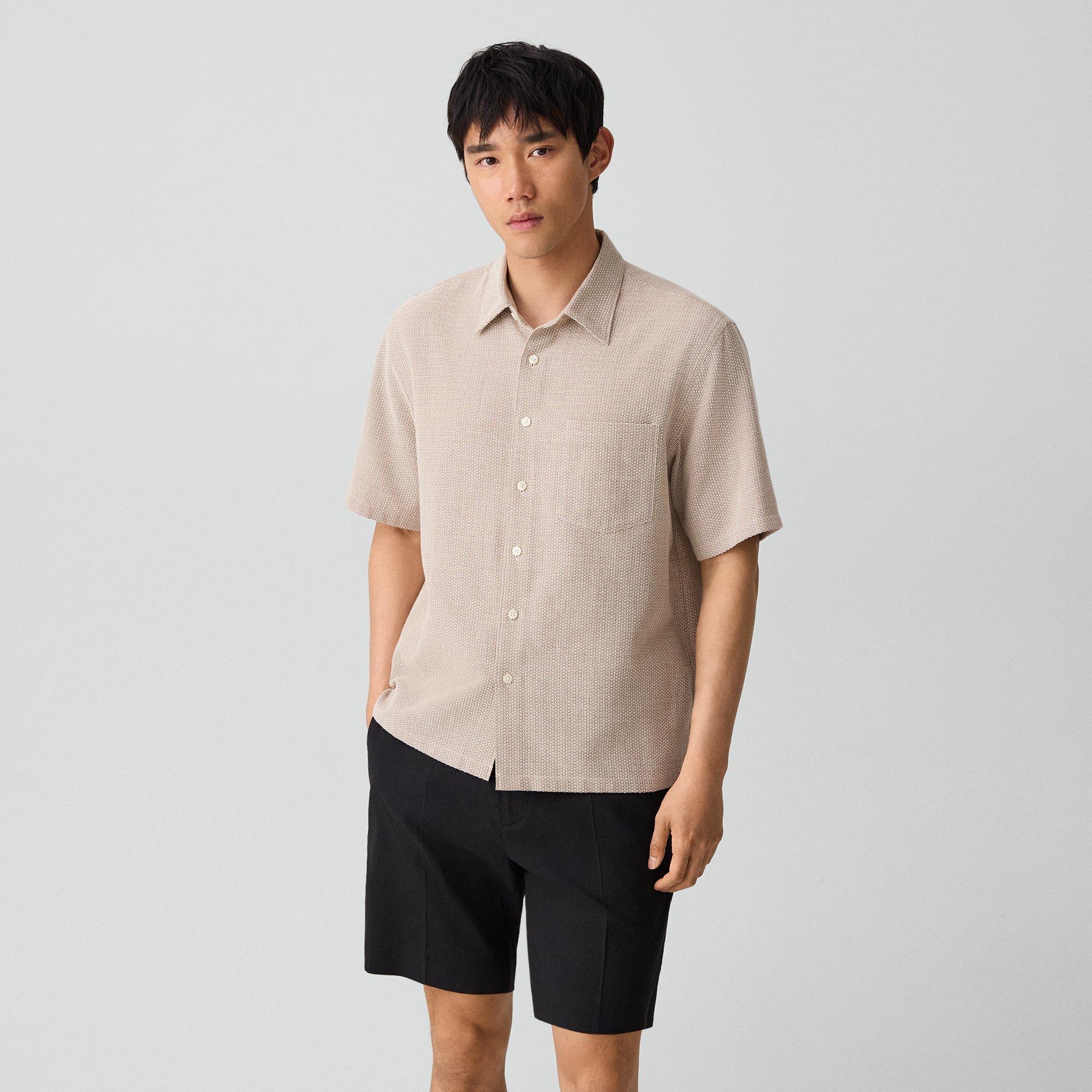 Noll Short-Sleeve Shirt in Textured Cotton
