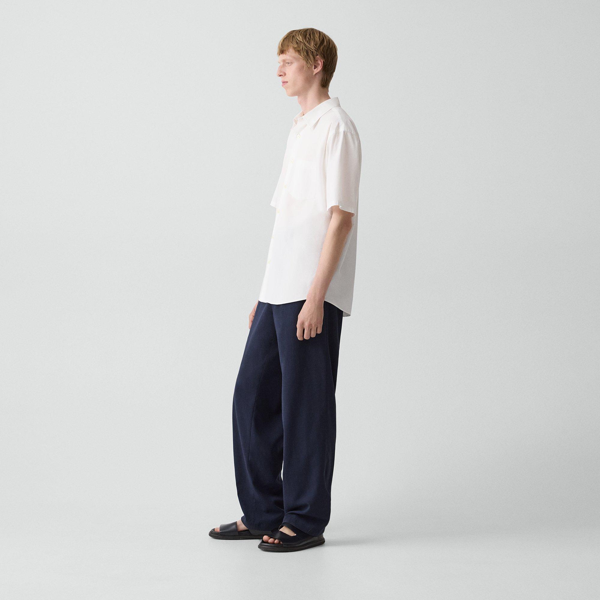 Straight Drawstring Pant in Performance Suiting