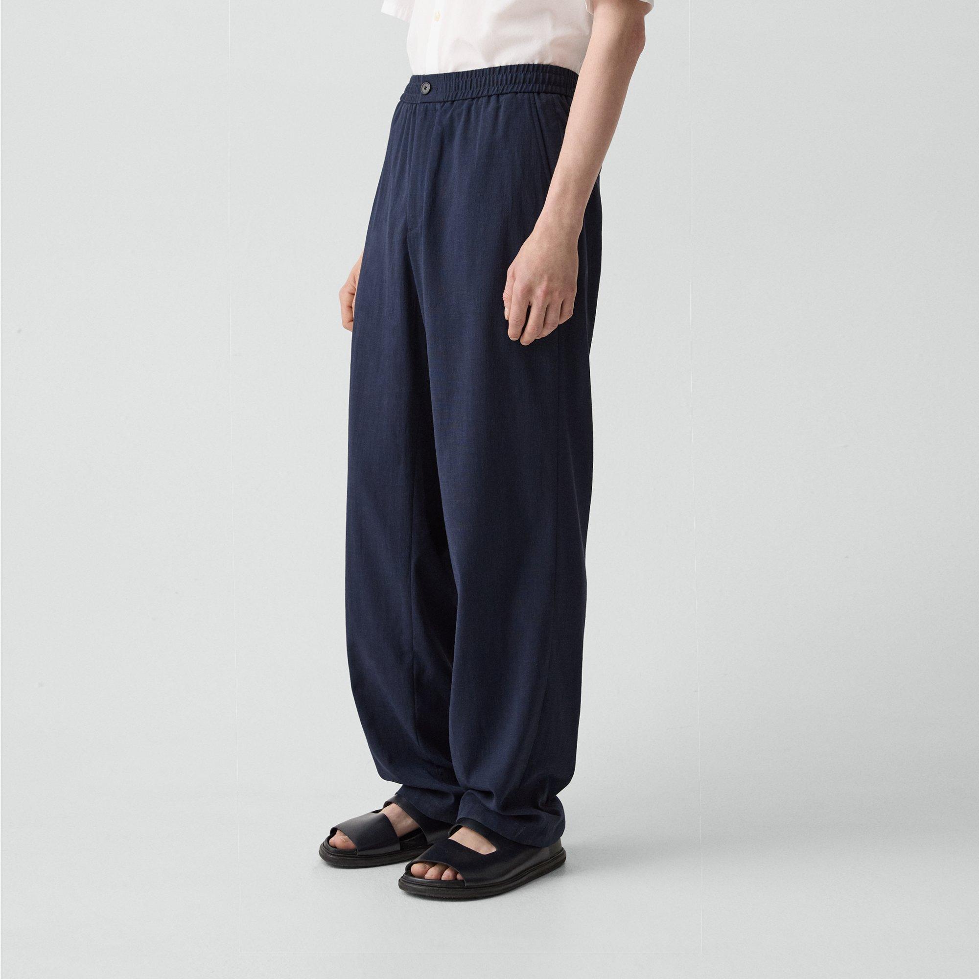 Straight Drawstring Pant in Performance Suiting