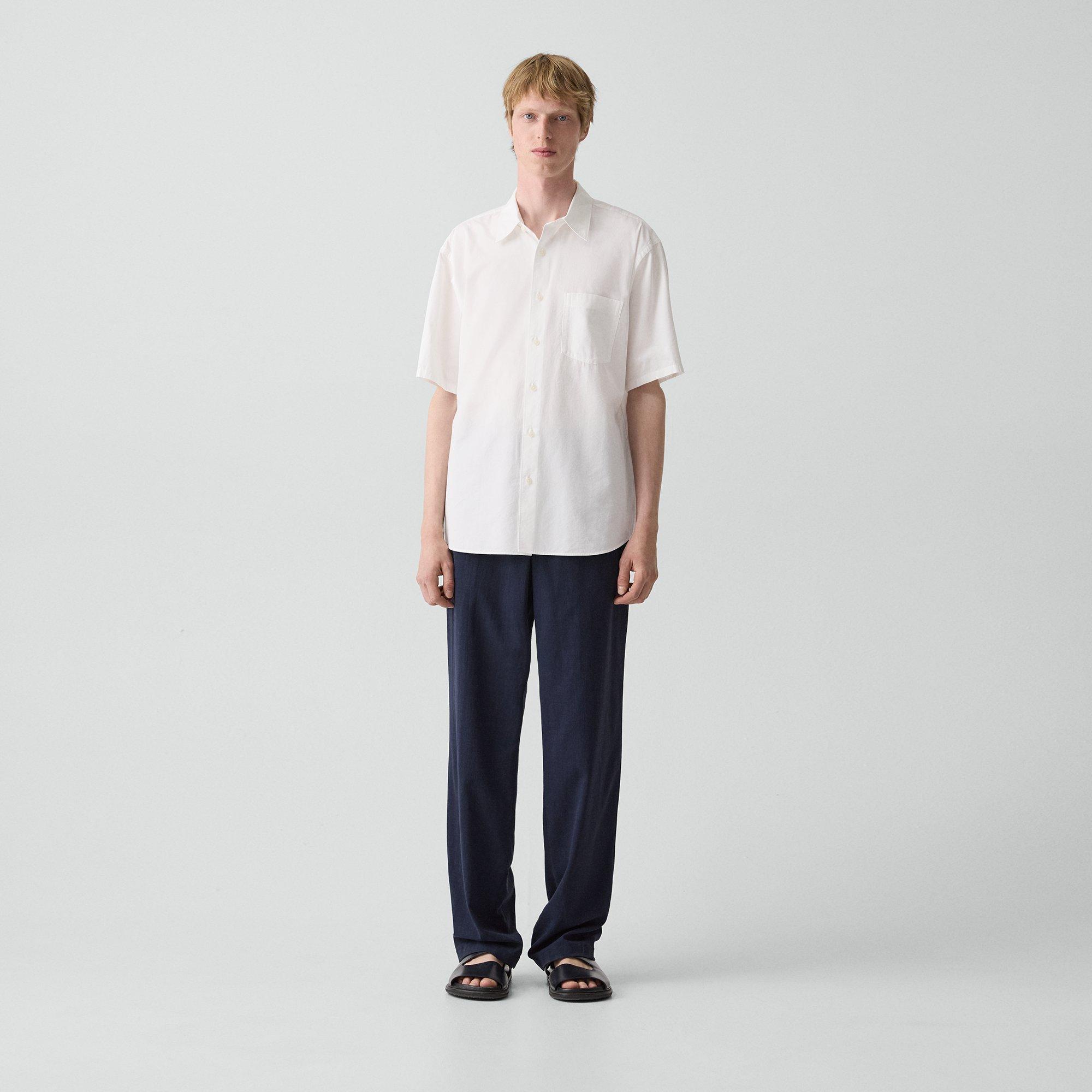 Straight Drawstring Pant in Performance Suiting