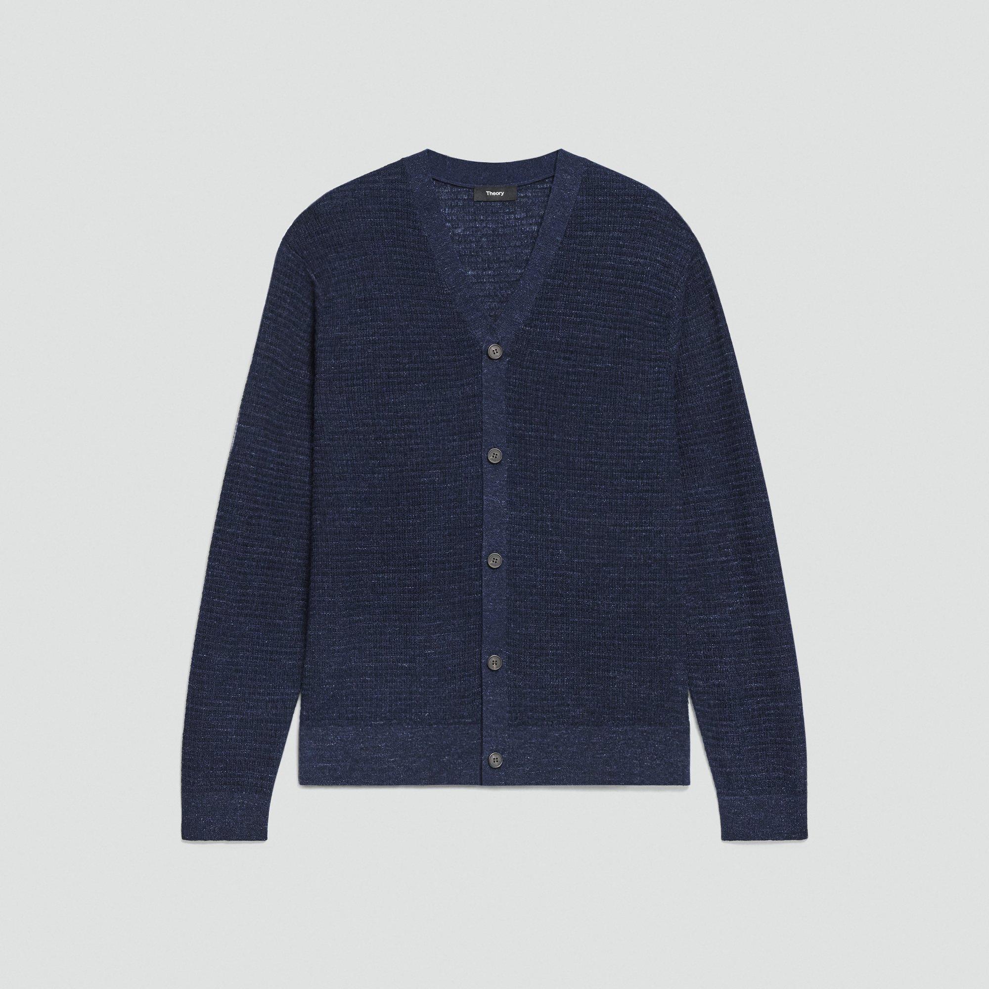 V-Neck Cardigan in Pacific Linen