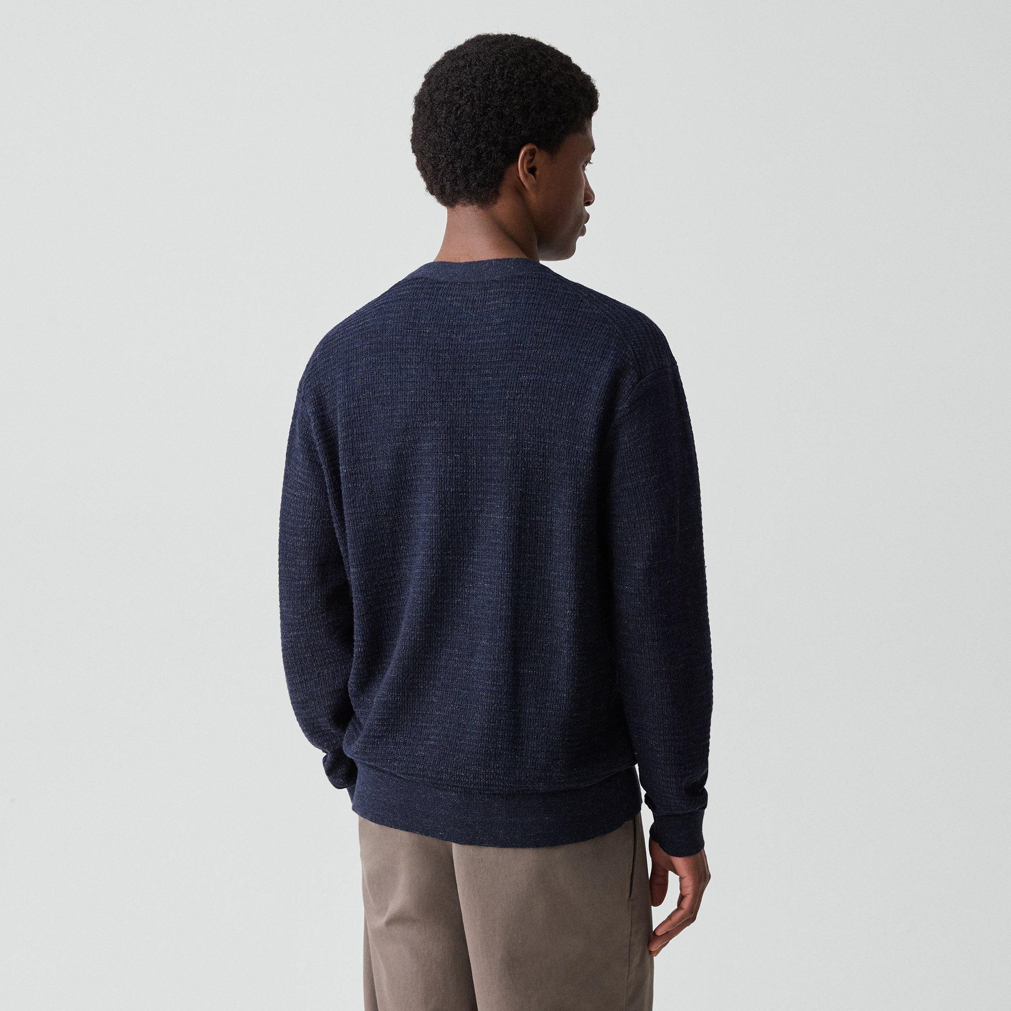 V-Neck Cardigan in Pacific Linen