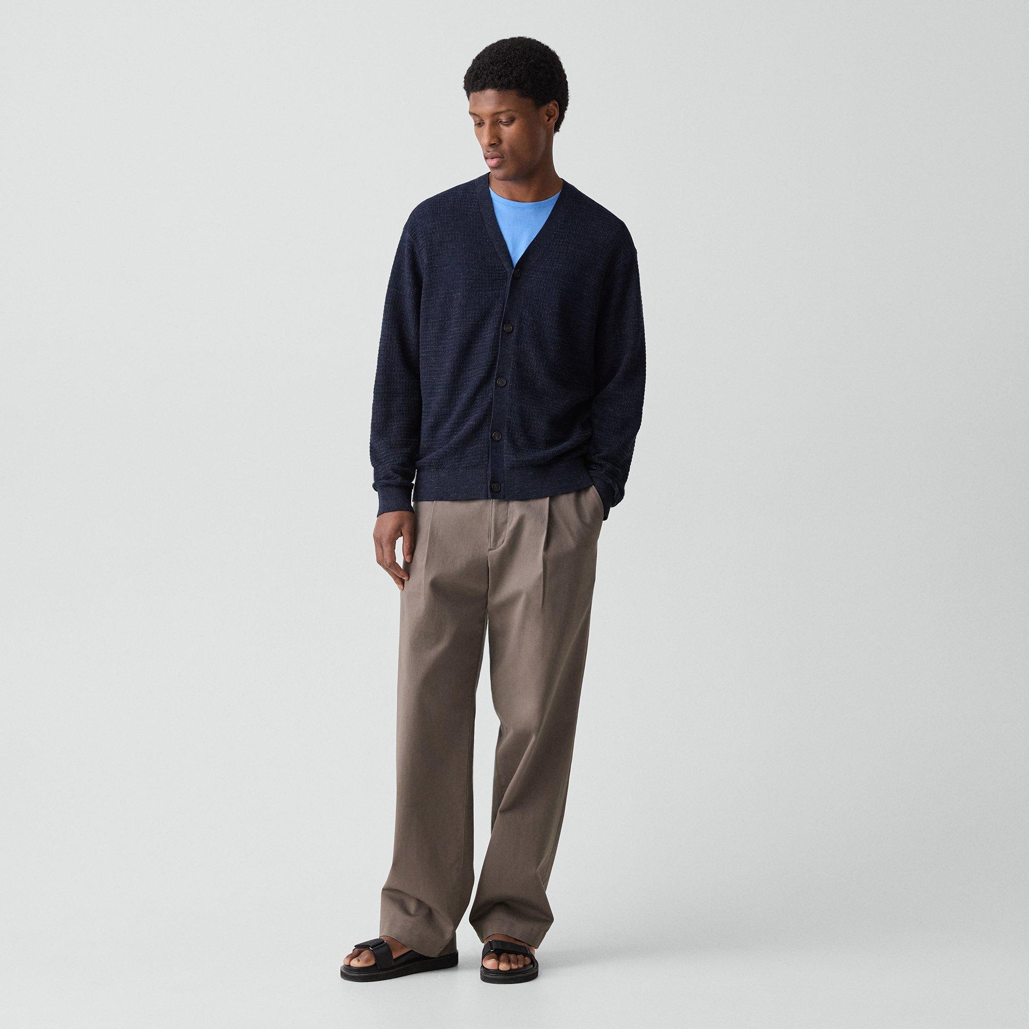 V-Neck Cardigan in Pacific Linen