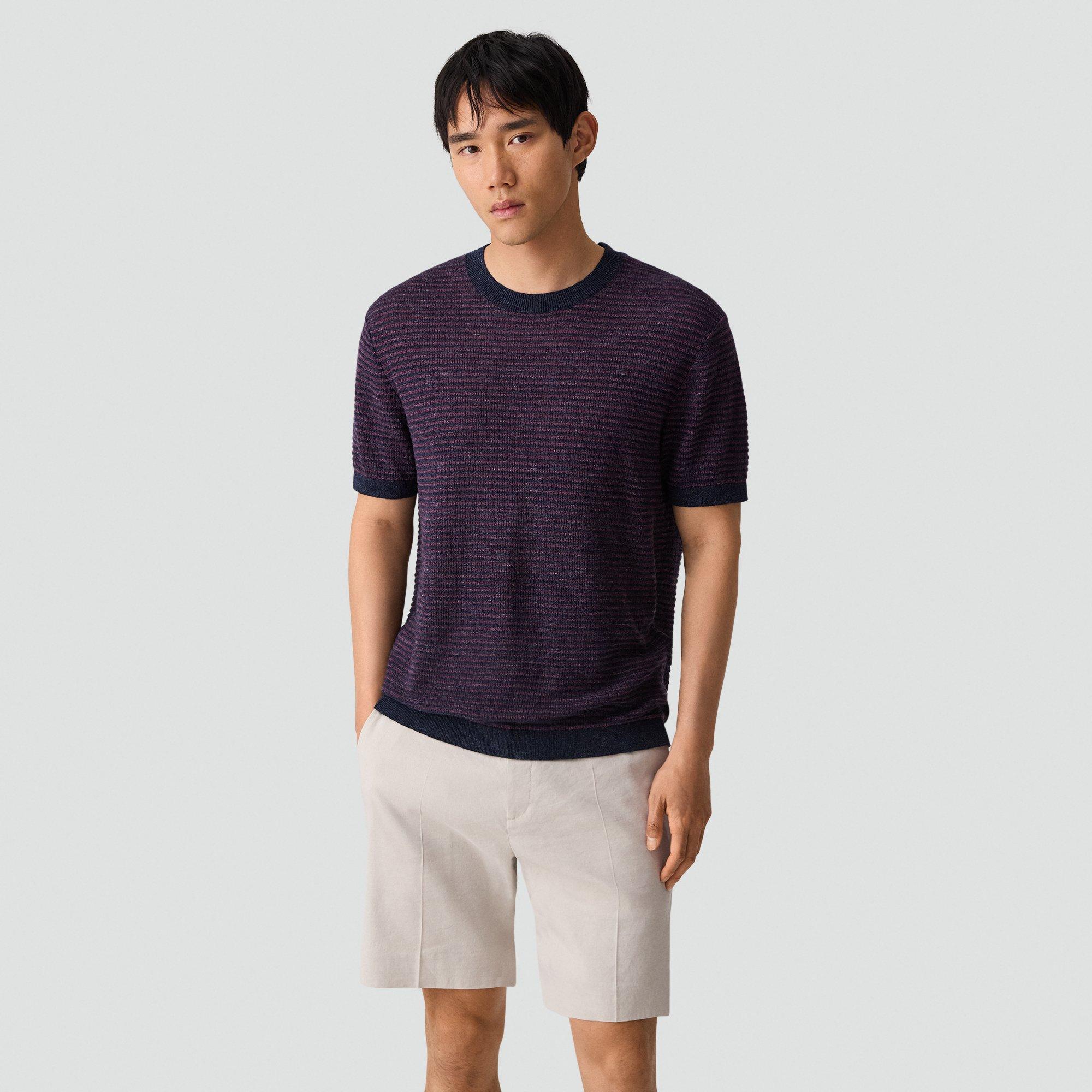 Striped Tee in Pacific Linen