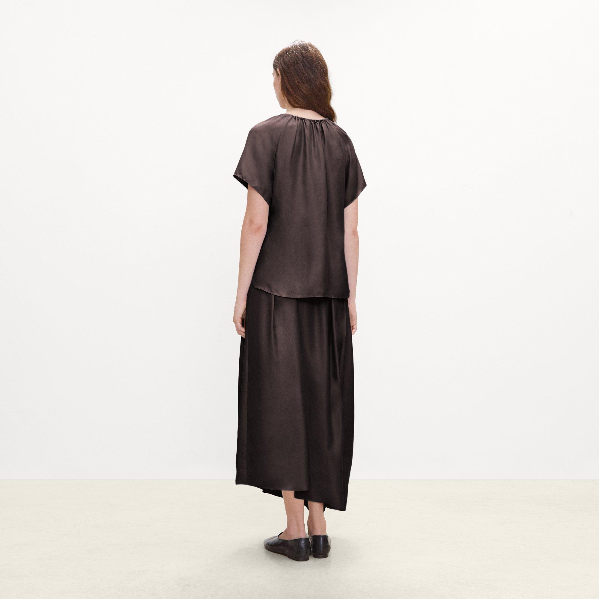 Ruched Blouse in Mod Silk Twill