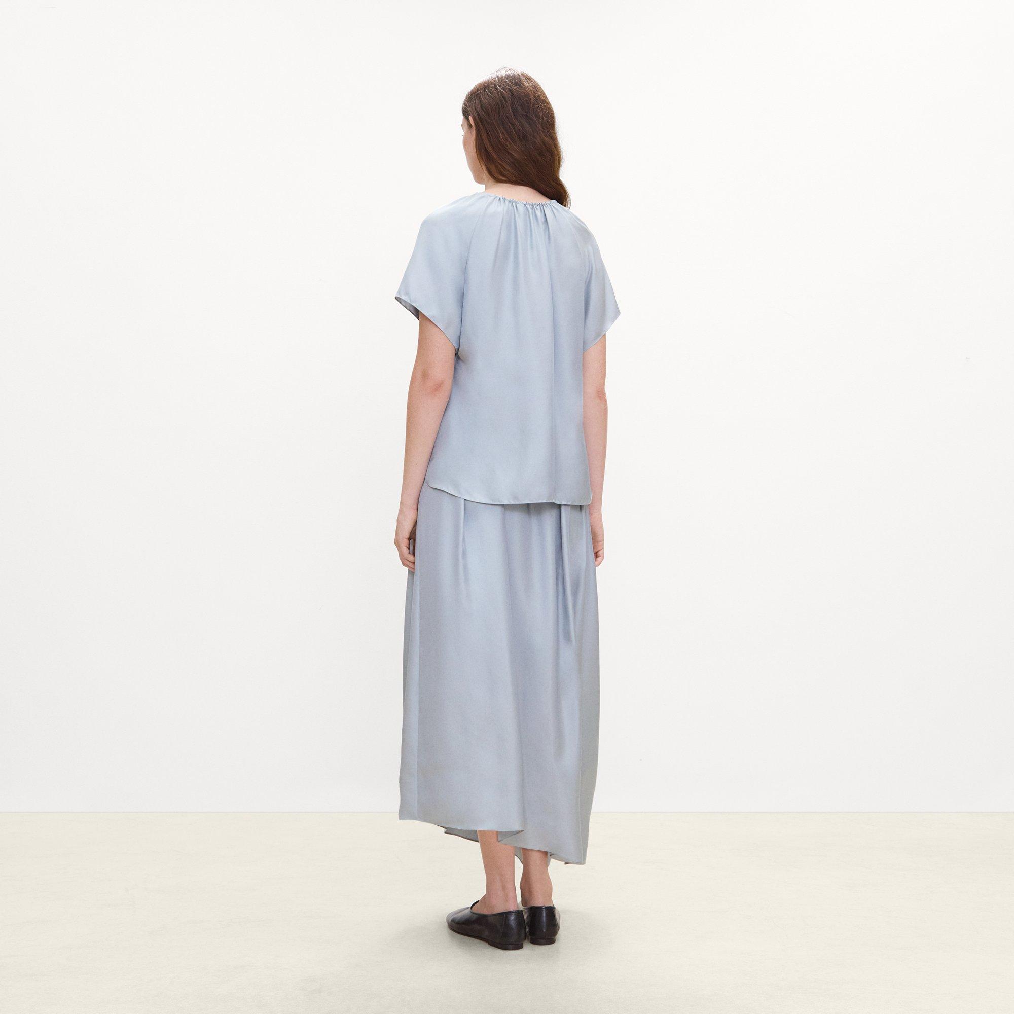 Ruched Blouse in Mod Silk Twill