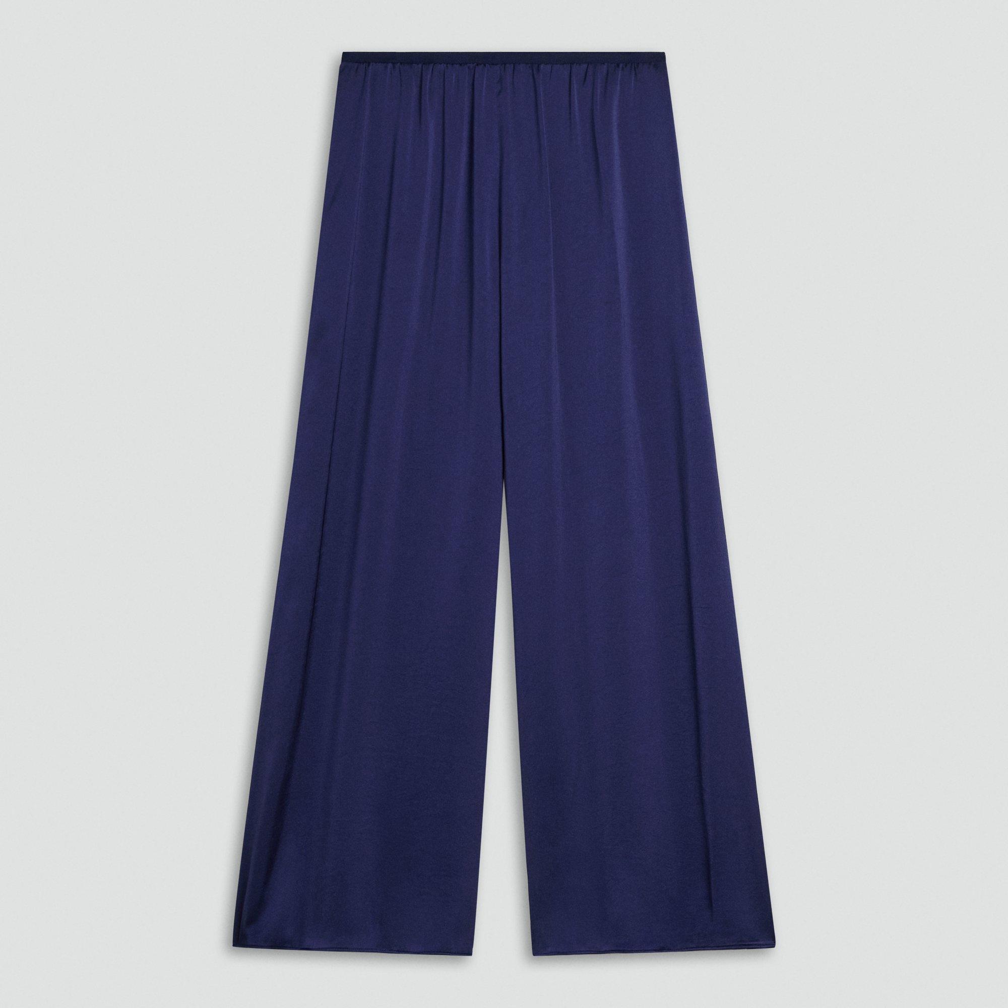 Cropped Fluid Pant in Crushed Satin