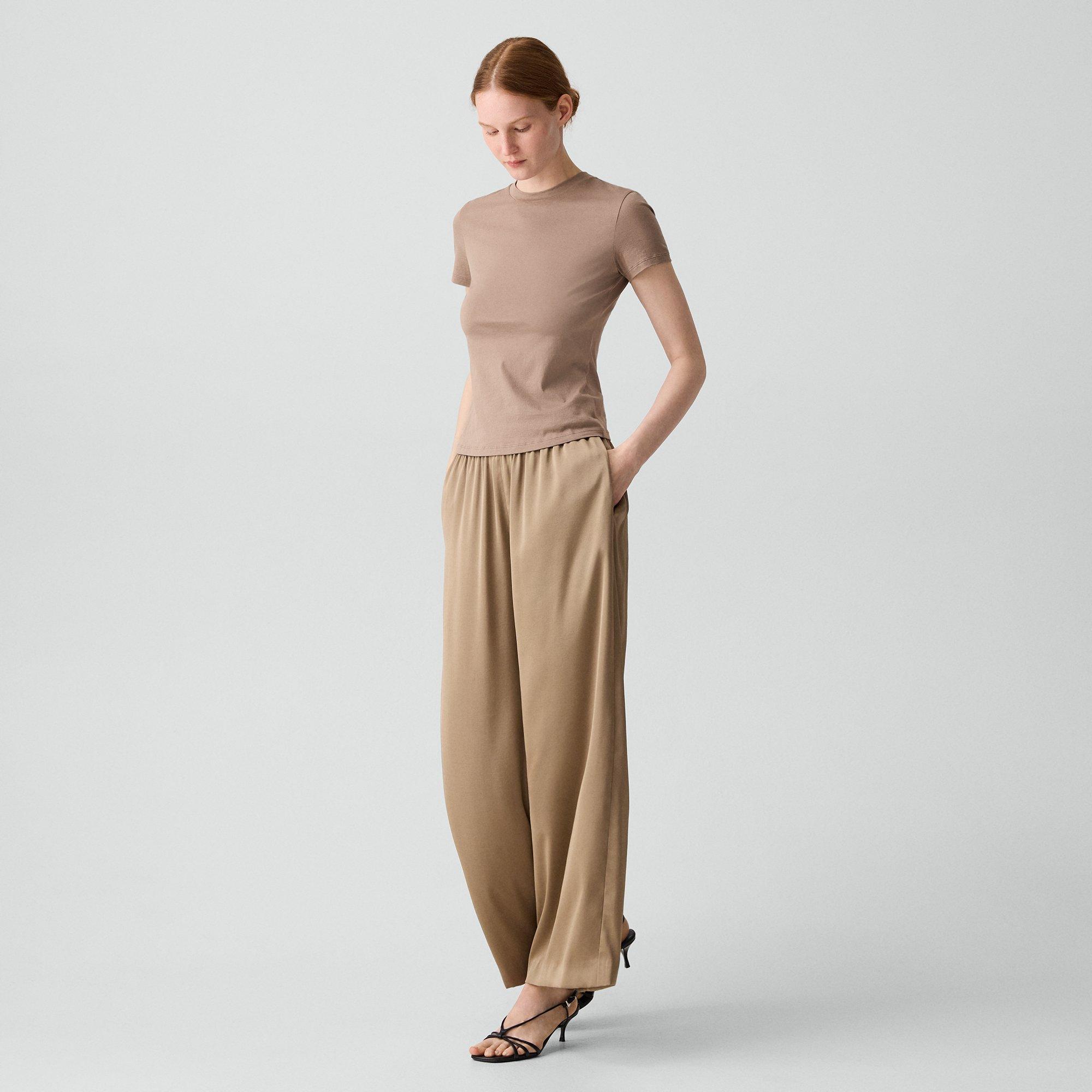 Pull-On Pant in Crushed Satin