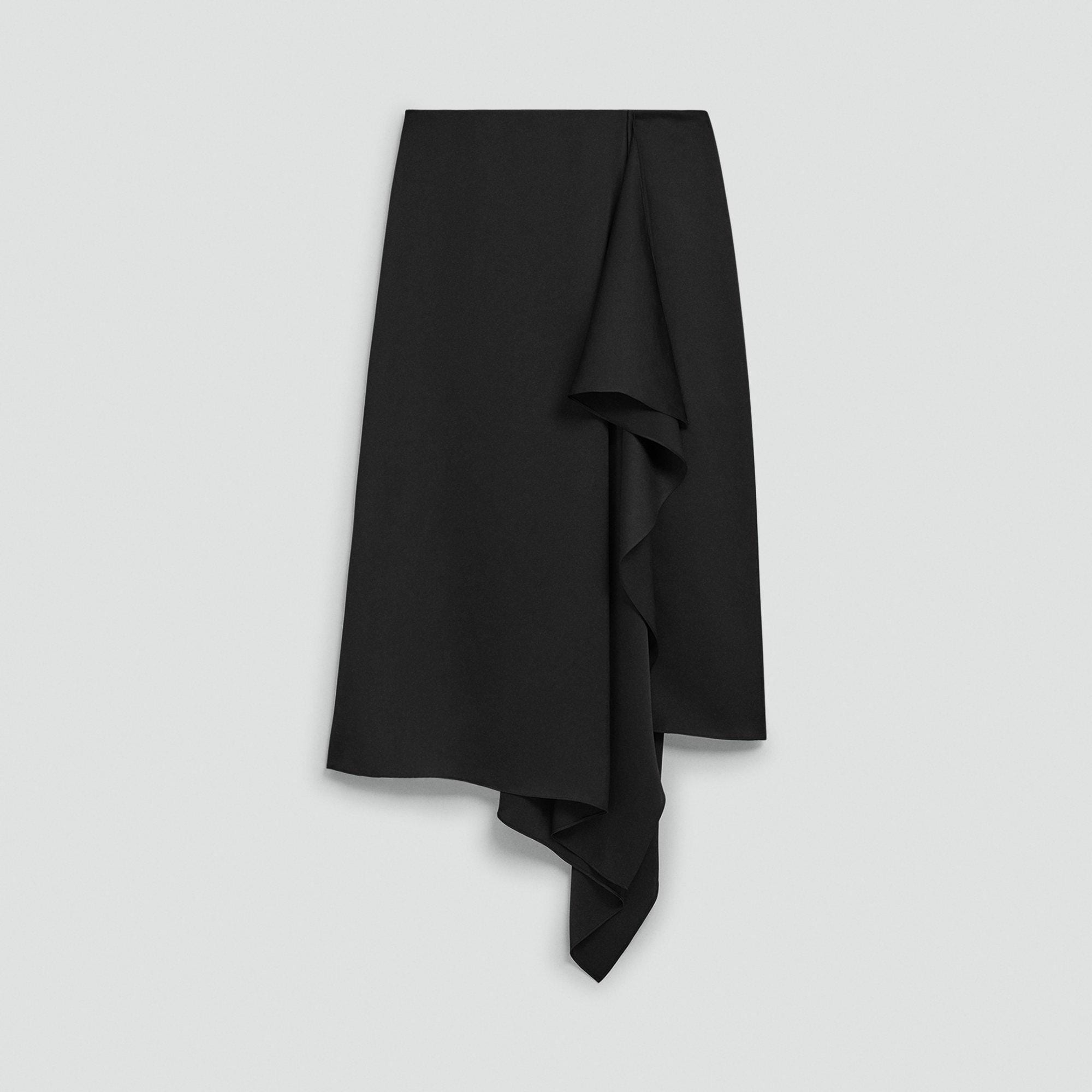 Draped Sarong Skirt in Crushed Satin