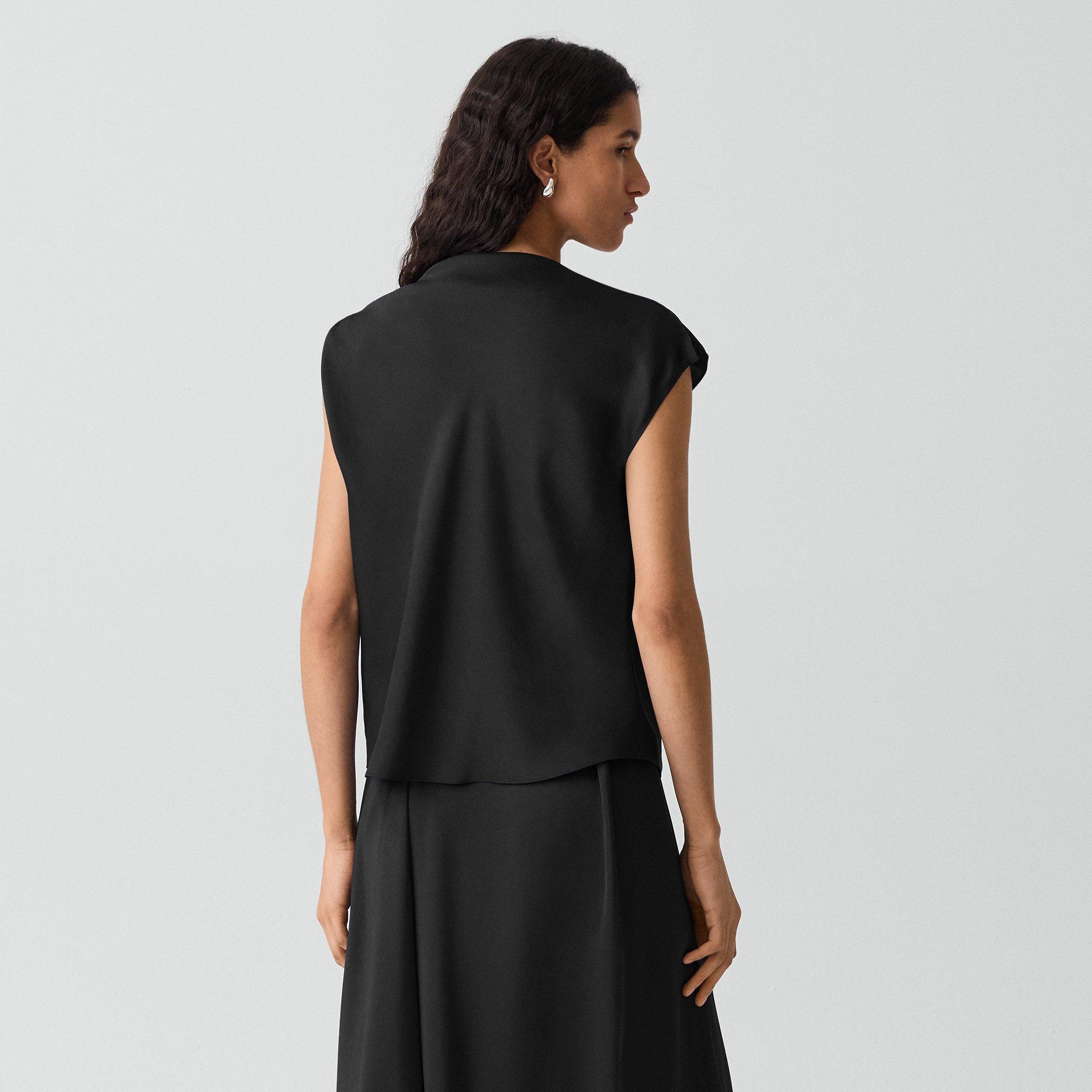 Cowl Neck Blouse in Crushed Satin