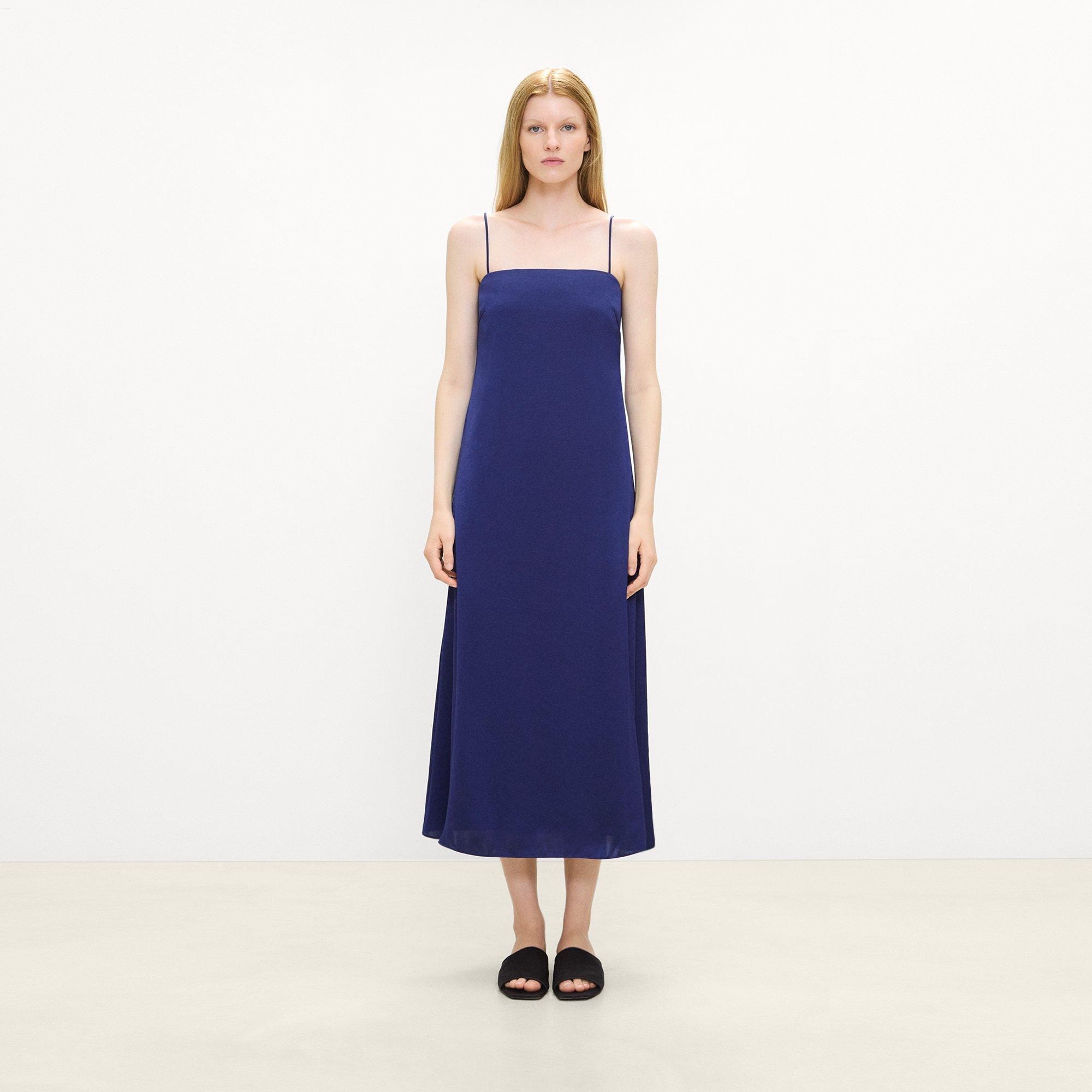 Strapless Maxi Dress in Crushed Satin