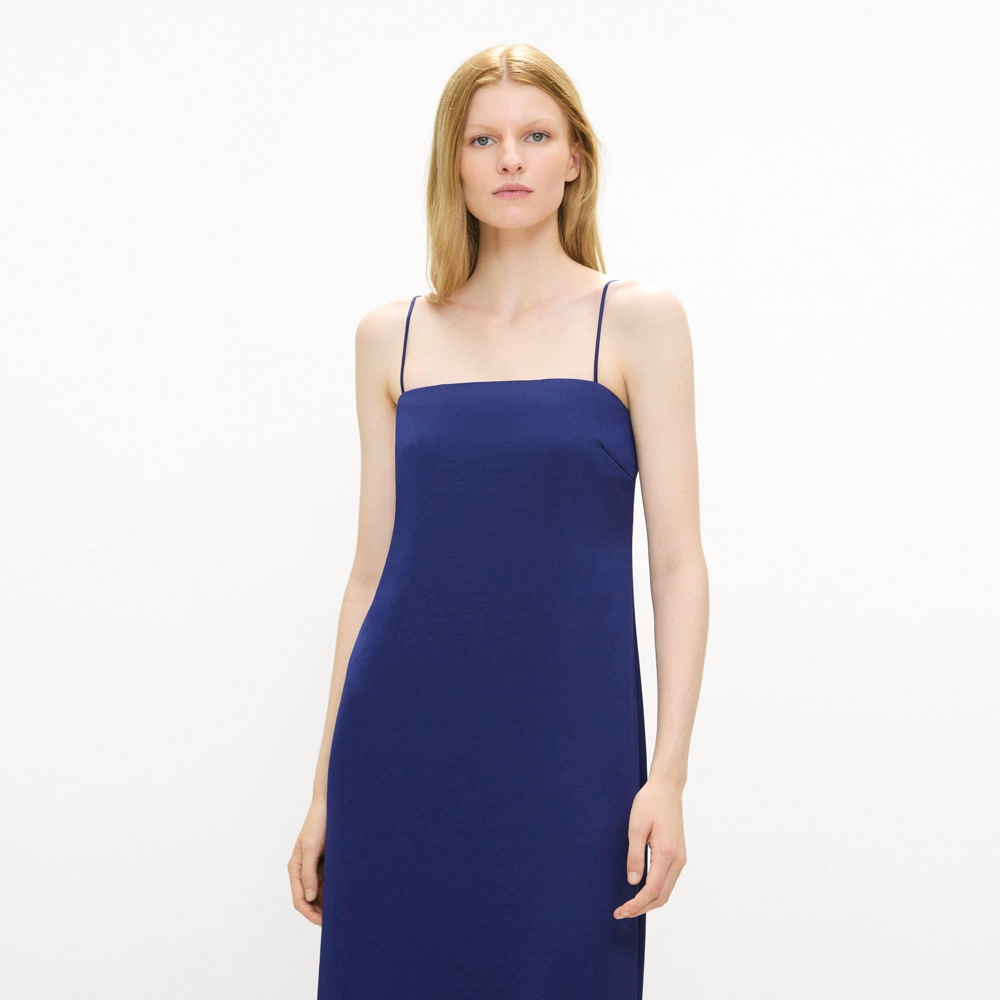 Strapless Maxi Dress in Crushed Satin