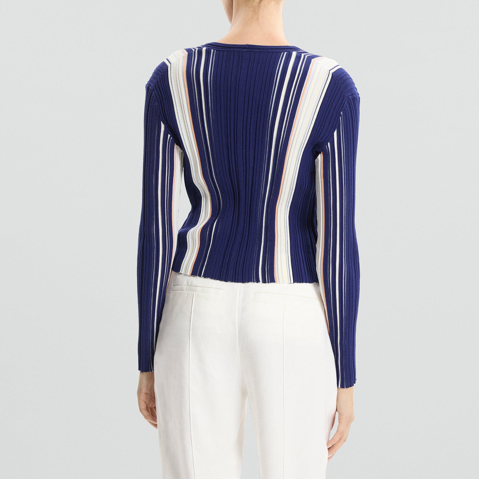 Ribbed Cardigan in Organic Cotton-Blend