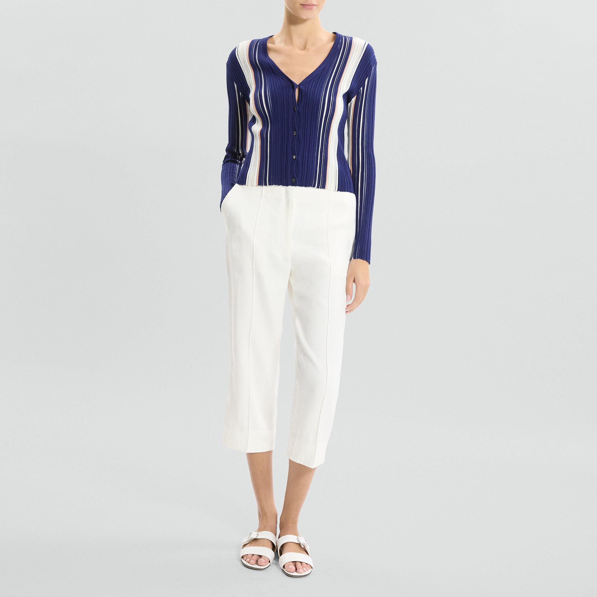 Ribbed Cardigan in Organic Cotton-Blend