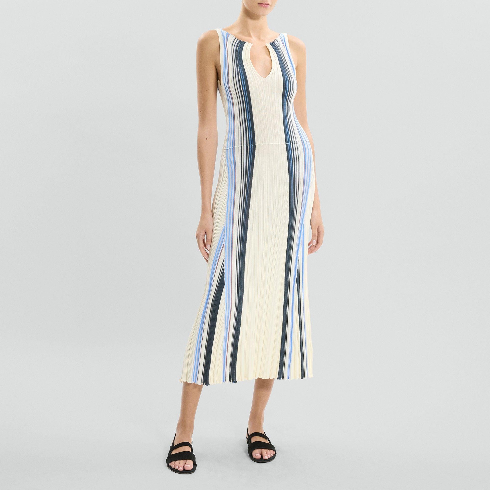 Draped Tank Dress in Organic Cotton-Blend