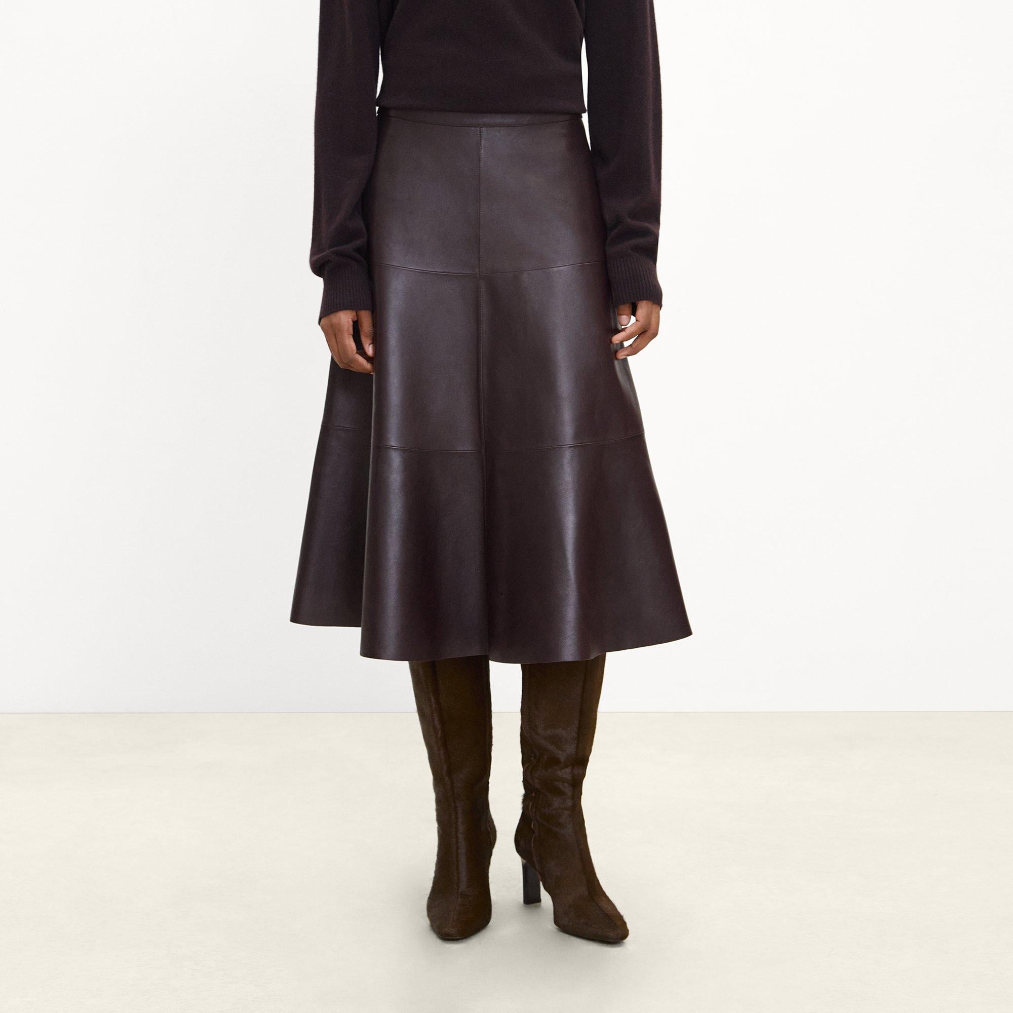 Circle Skirt in Sleek Leather