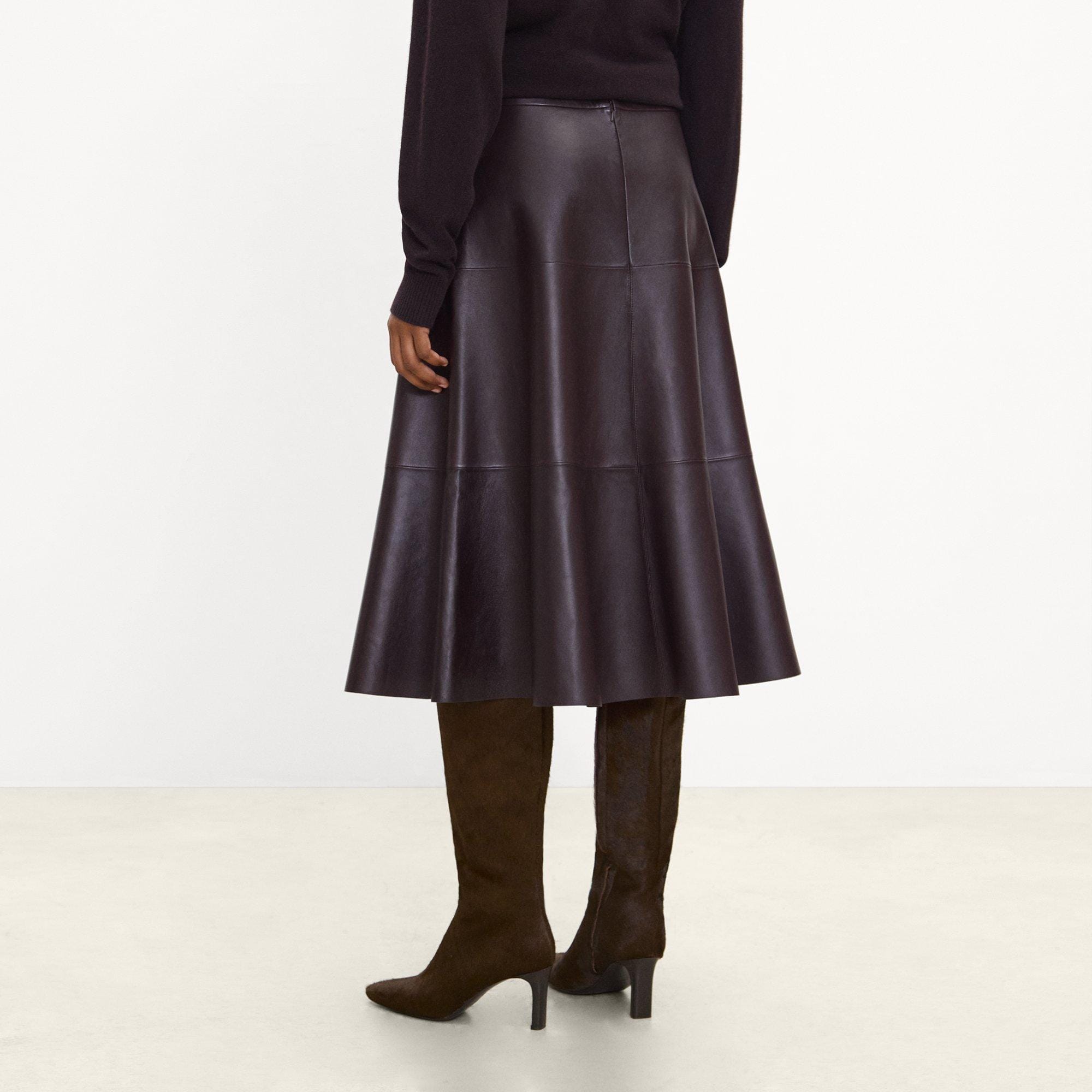 Circle Skirt in Sleek Leather