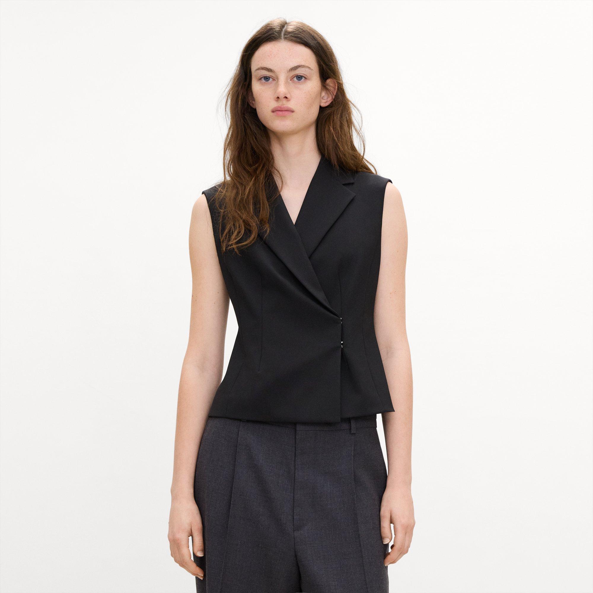 Asymmetrical Vest in Good Wool