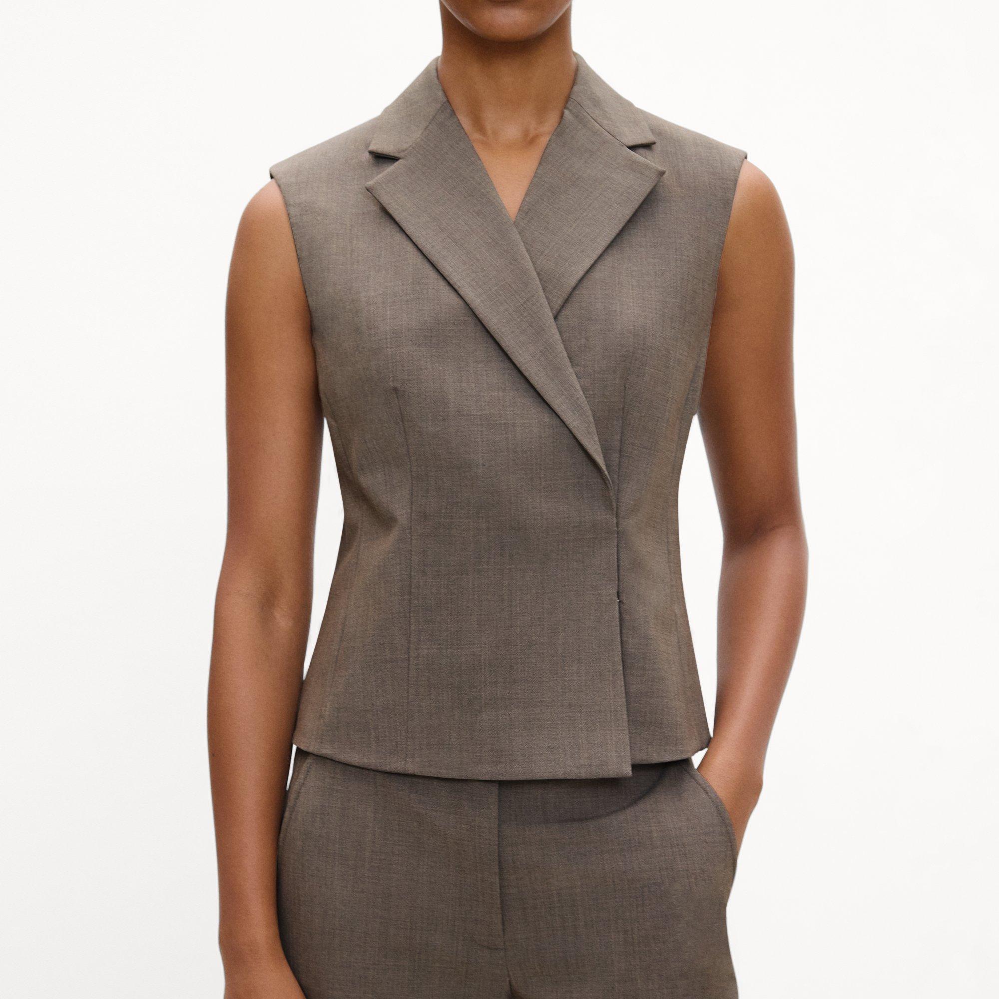 Asymmetrical Vest in Good Wool