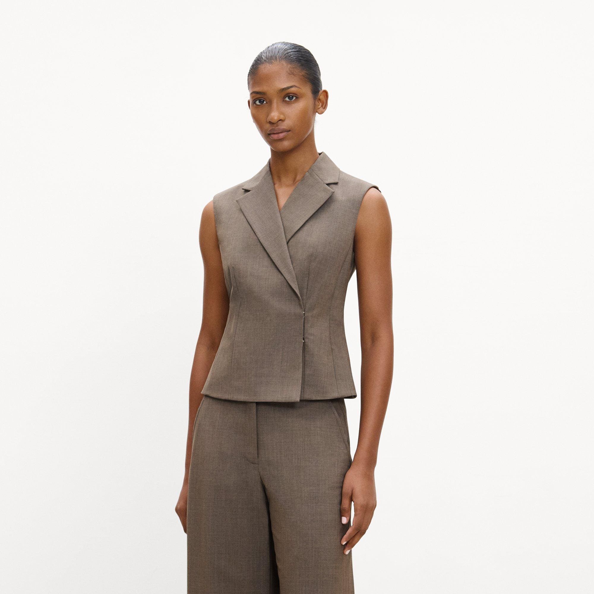 Asymmetrical Vest in Good Wool