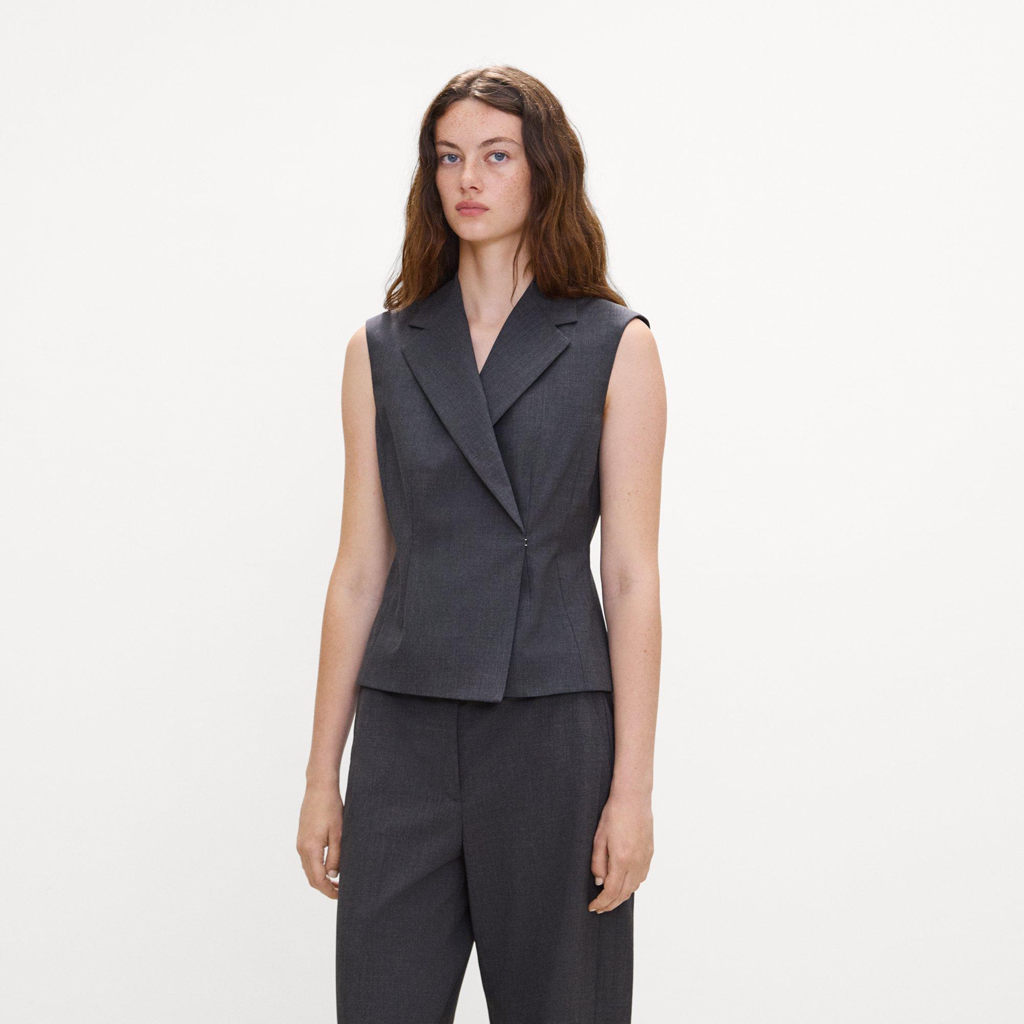 Asymmetrical Vest in Good Wool