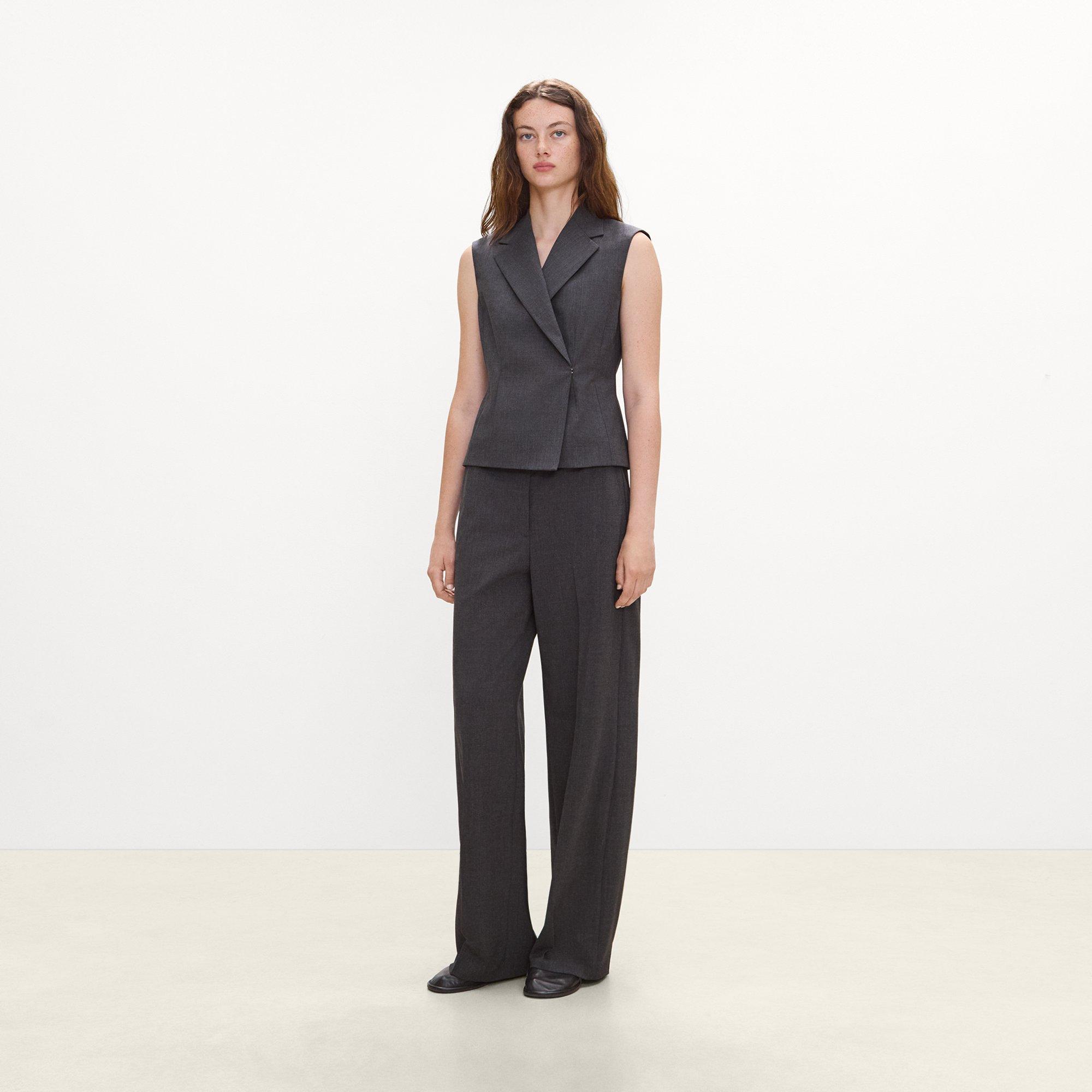 Asymmetrical Vest in Good Wool