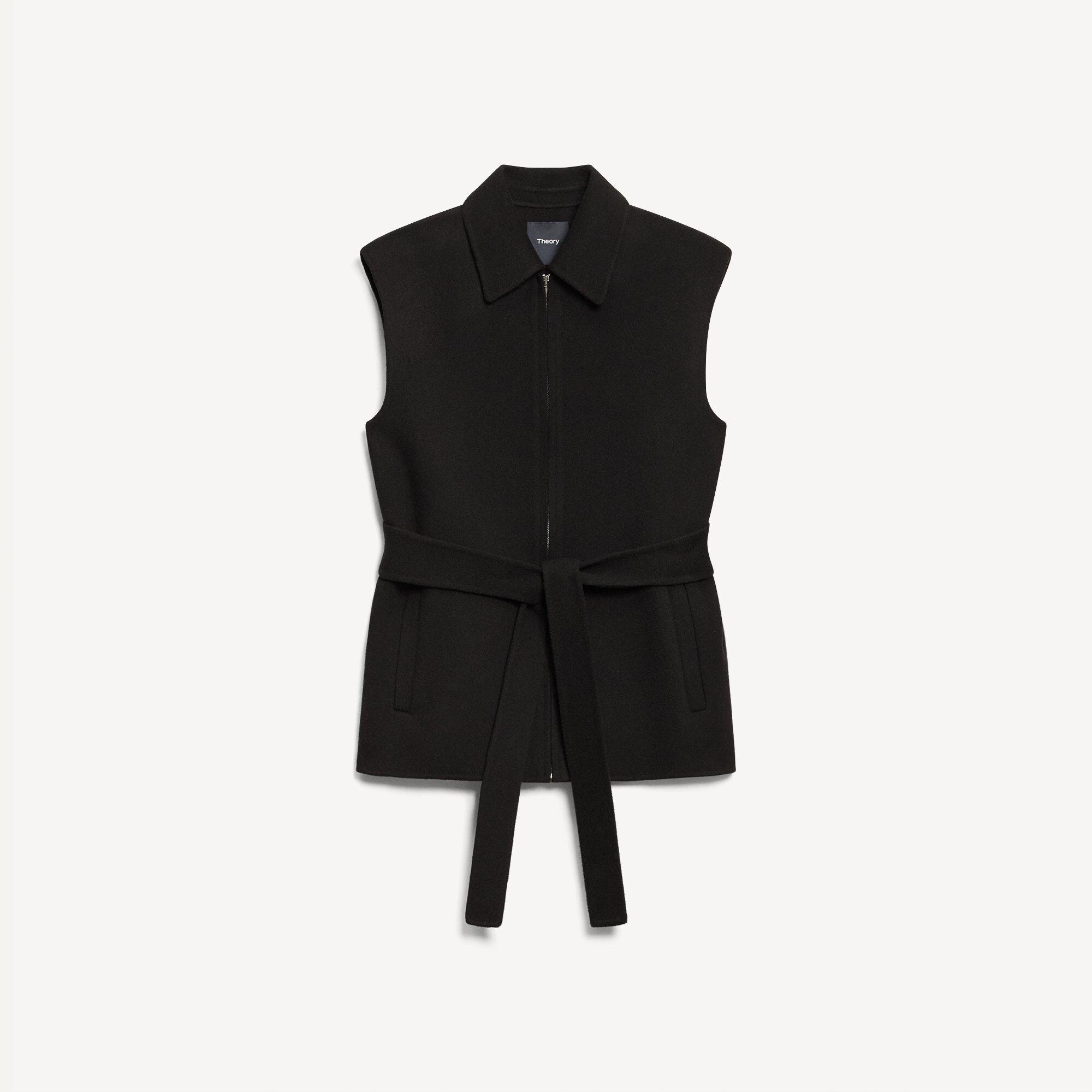 Belted Vest in Double-Face Wool-Cashmere