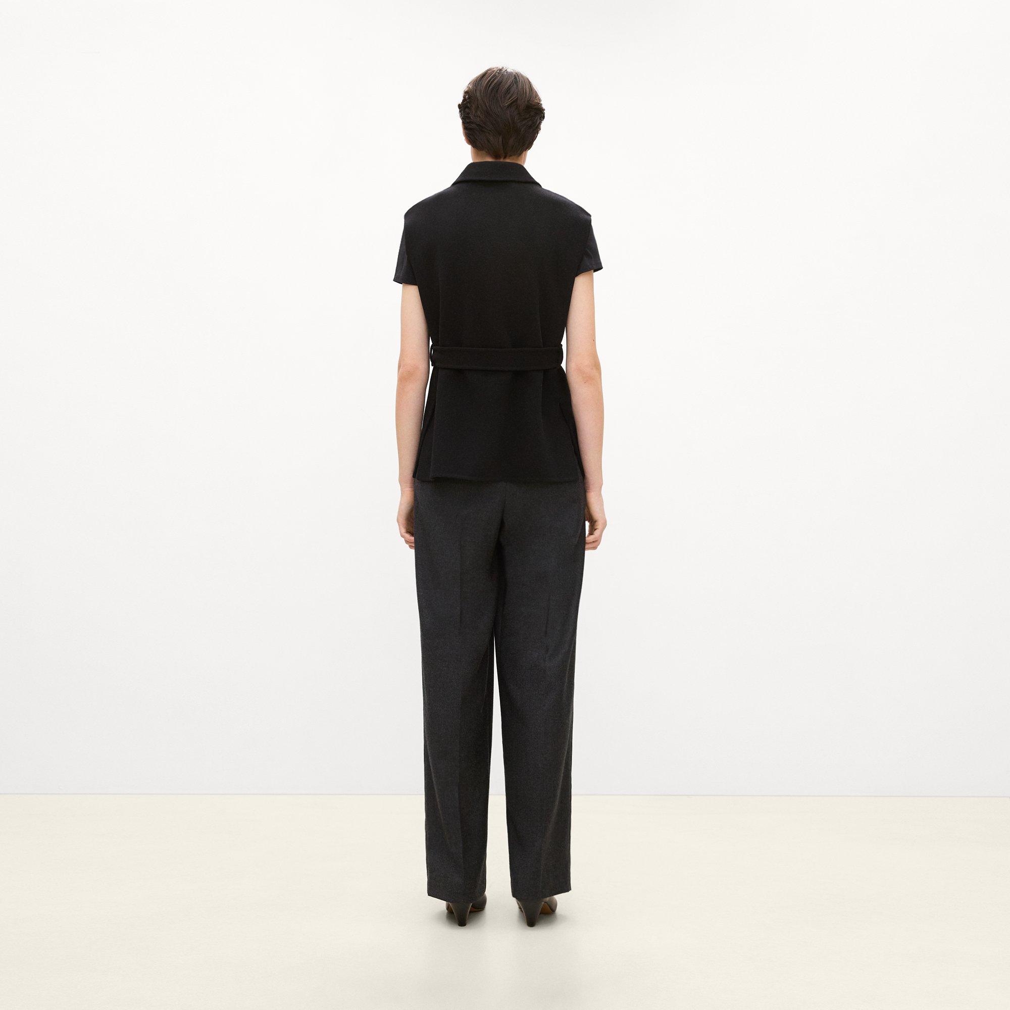 Belted Vest in Double-Face Wool-Cashmere