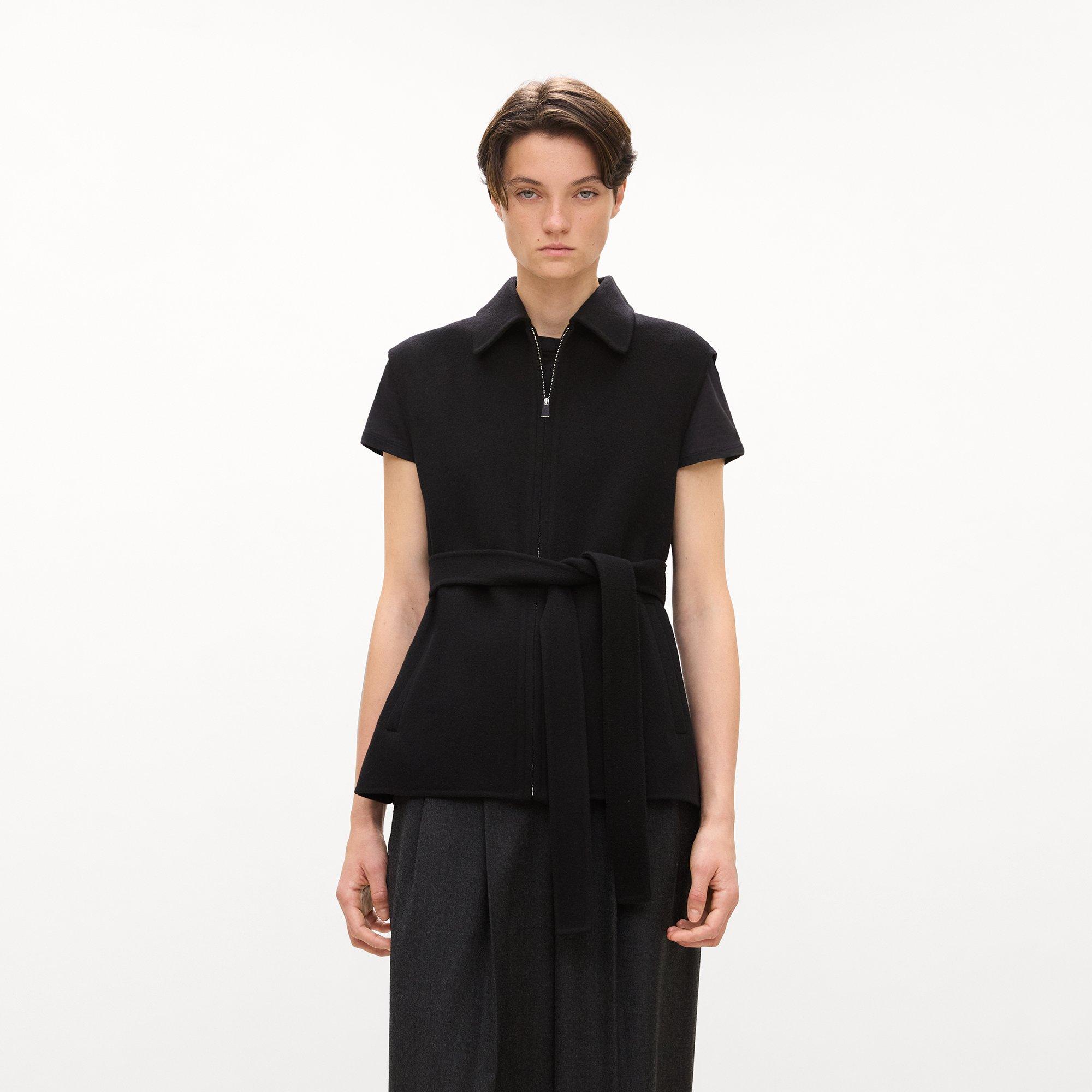 Belted Vest in Double-Face Wool-Cashmere
