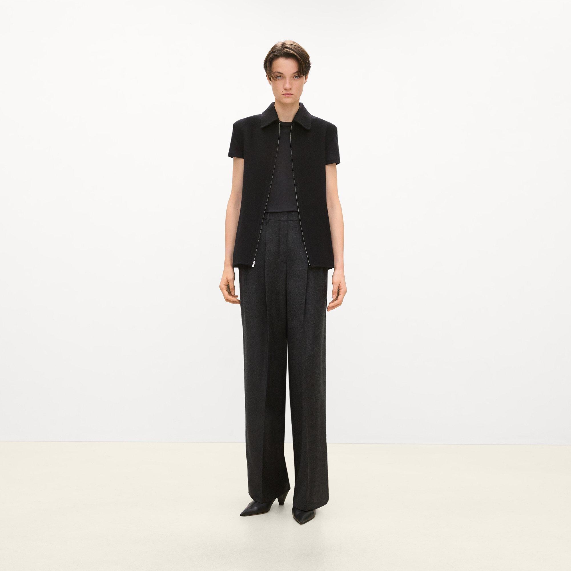 Belted Vest in Double-Face Wool-Cashmere
