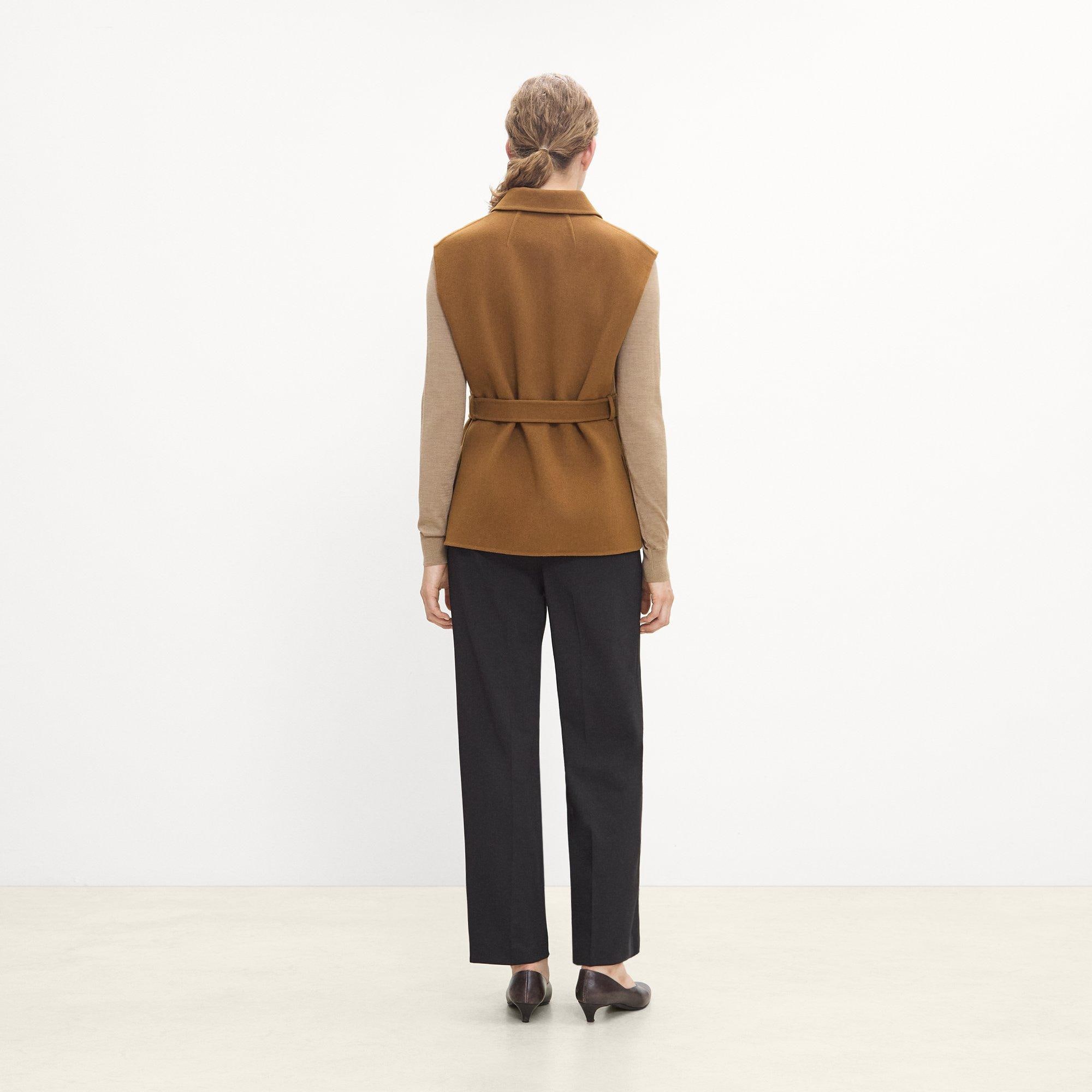 Belted Vest in Double-Face Wool-Cashmere