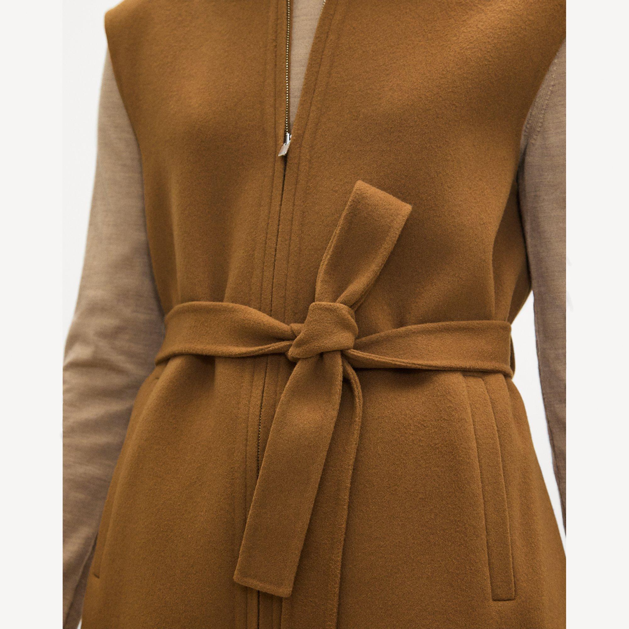 Belted Vest in Double-Face Wool-Cashmere