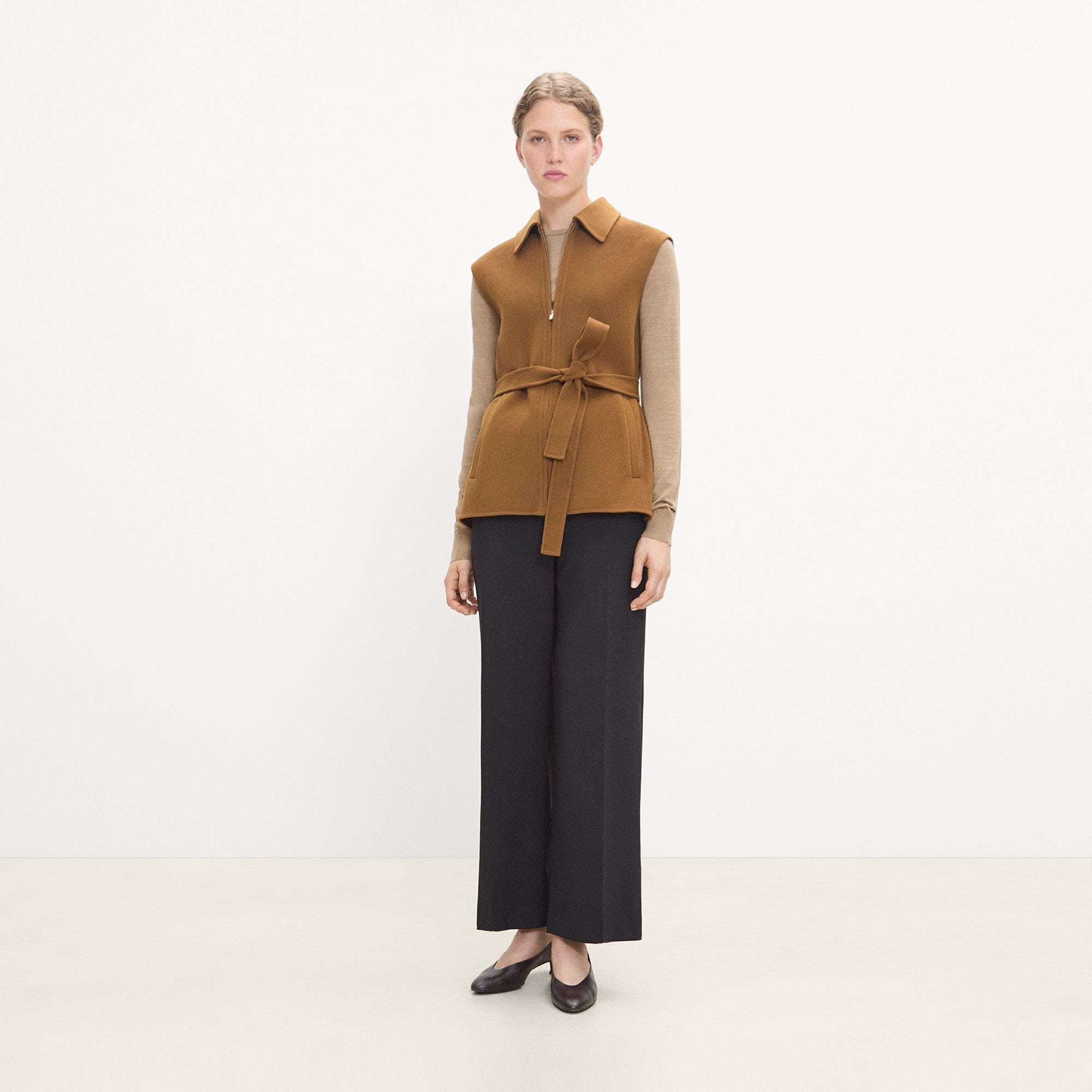 Belted Vest in Double-Face Wool-Cashmere