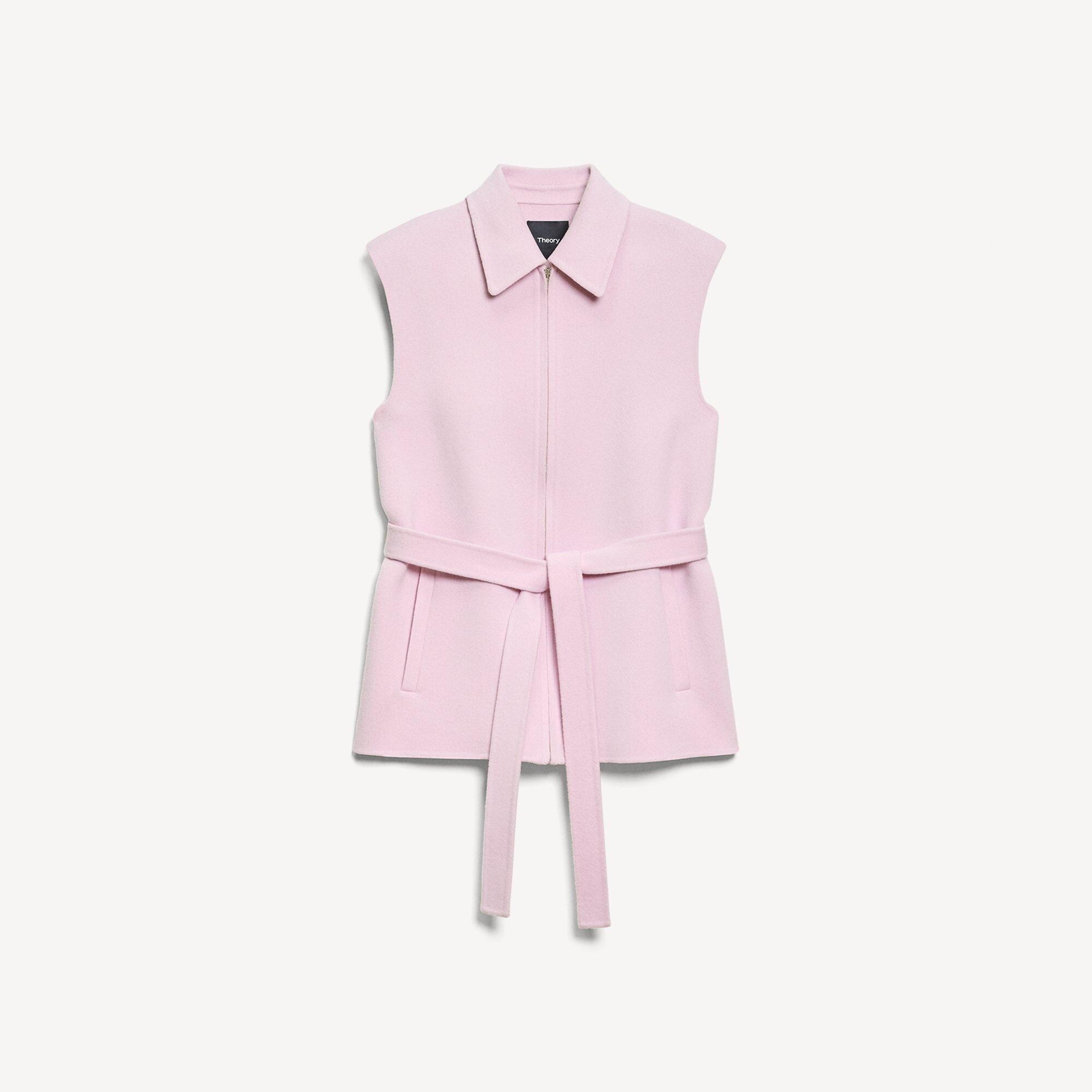 Belted Vest in Double-Face Wool-Cashmere