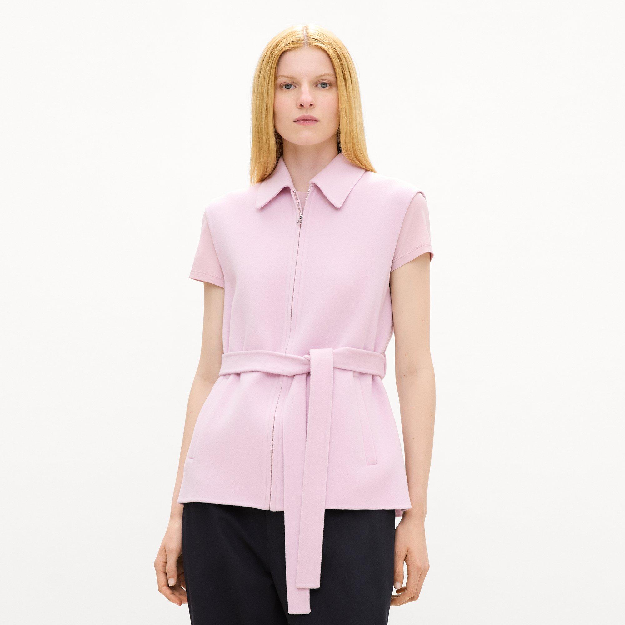 Belted Vest in Double-Face Wool-Cashmere