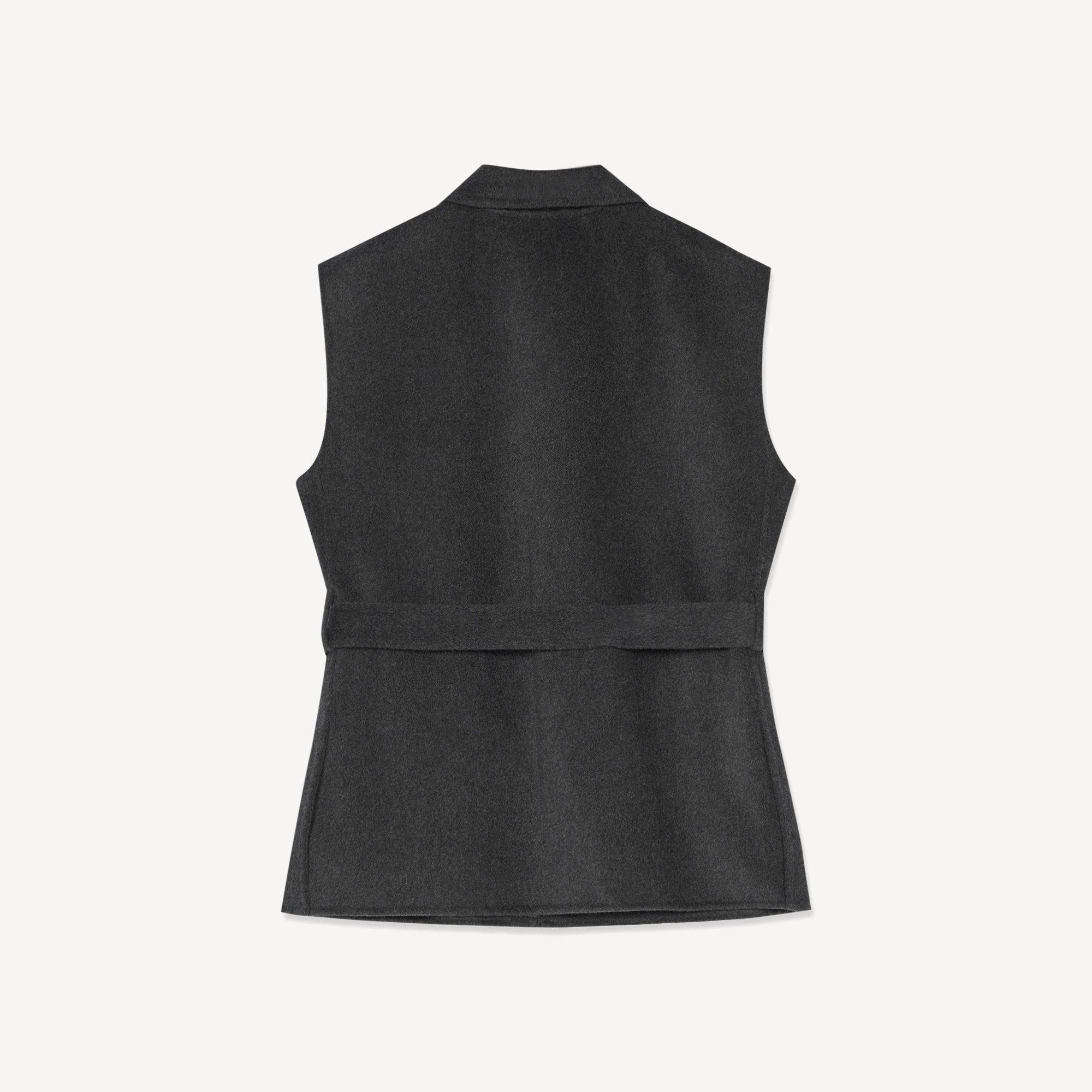 Belted Vest in Double-Face Wool-Cashmere