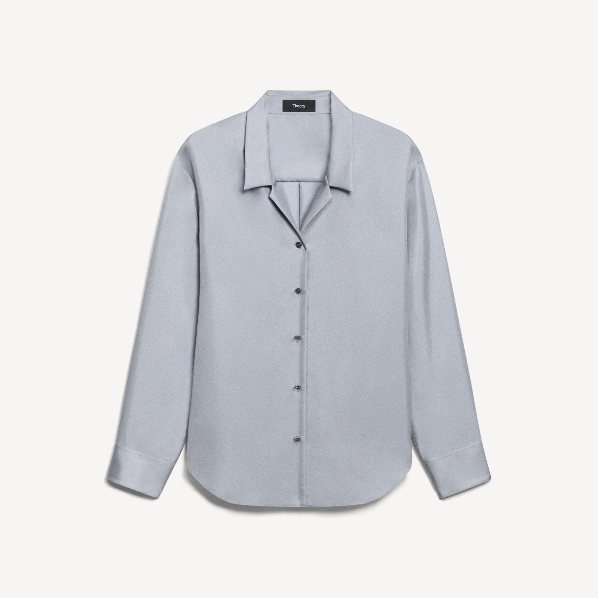 Boxy Button-Up Shirt in Mod Silk Twill