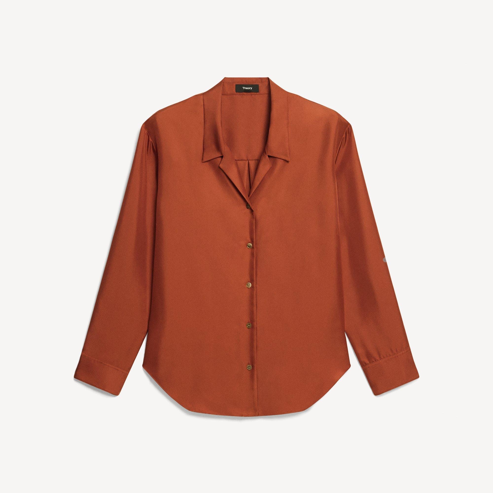 Boxy Button-Up Shirt in Mod Silk Twill