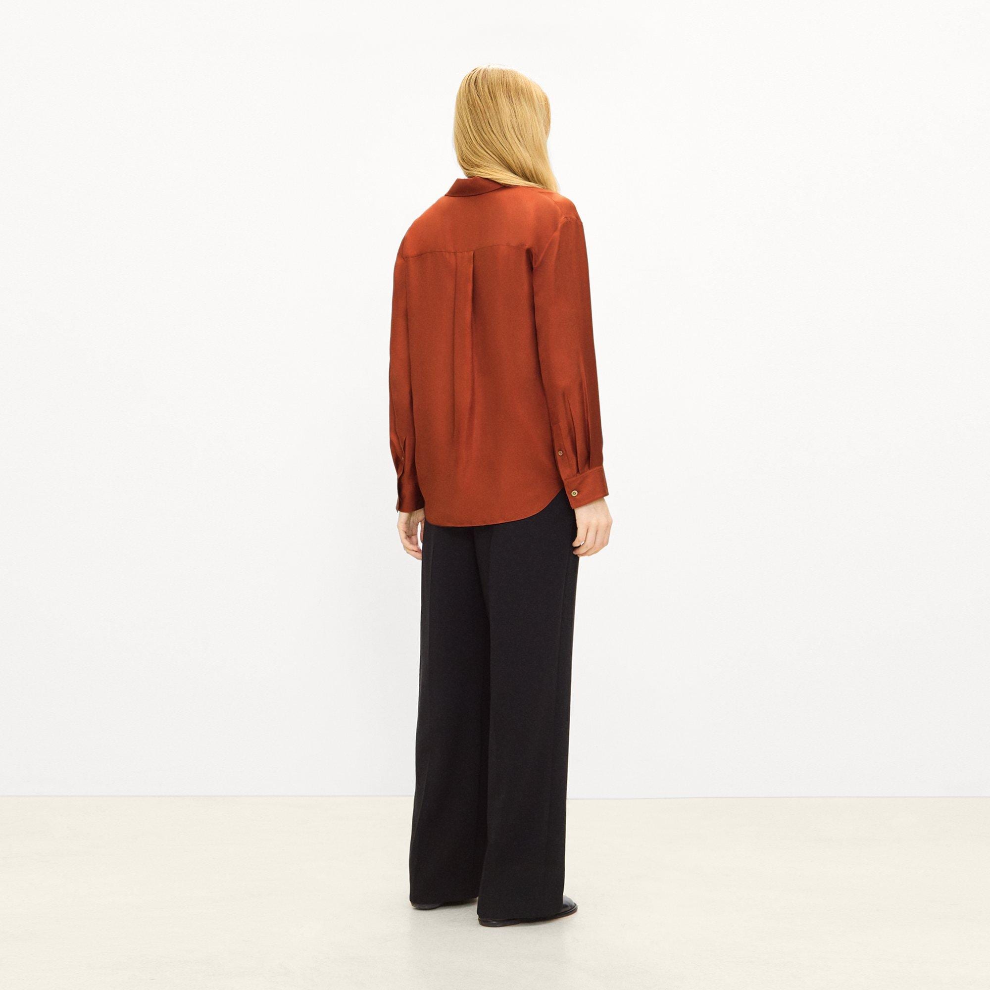 Boxy Button-Up Shirt in Mod Silk Twill