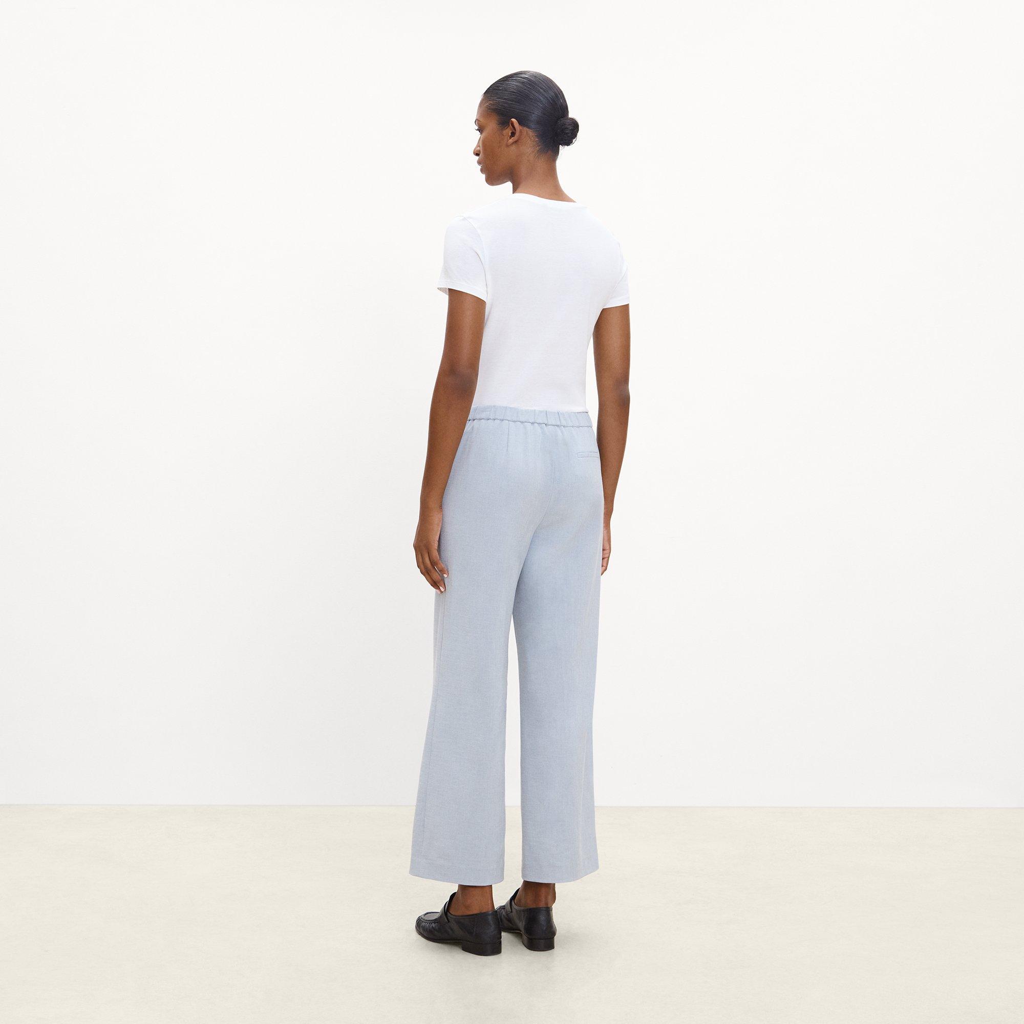 Wide-Leg Pull-On Pant in M&eacute;lange Crepe