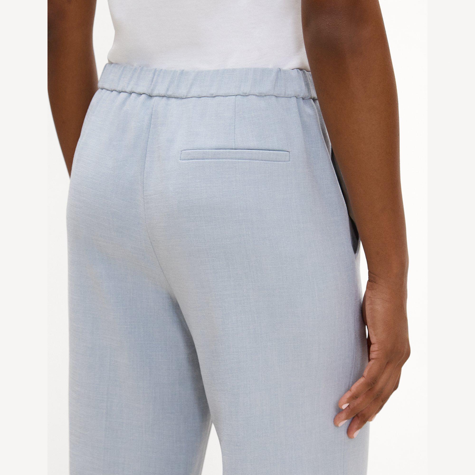 Wide-Leg Pull-On Pant in M&eacute;lange Crepe