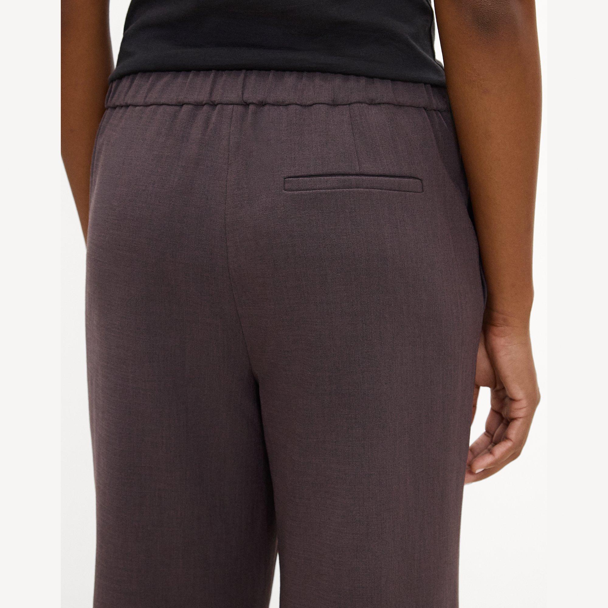 Wide-Leg Pull-On Pant in M&eacute;lange Crepe