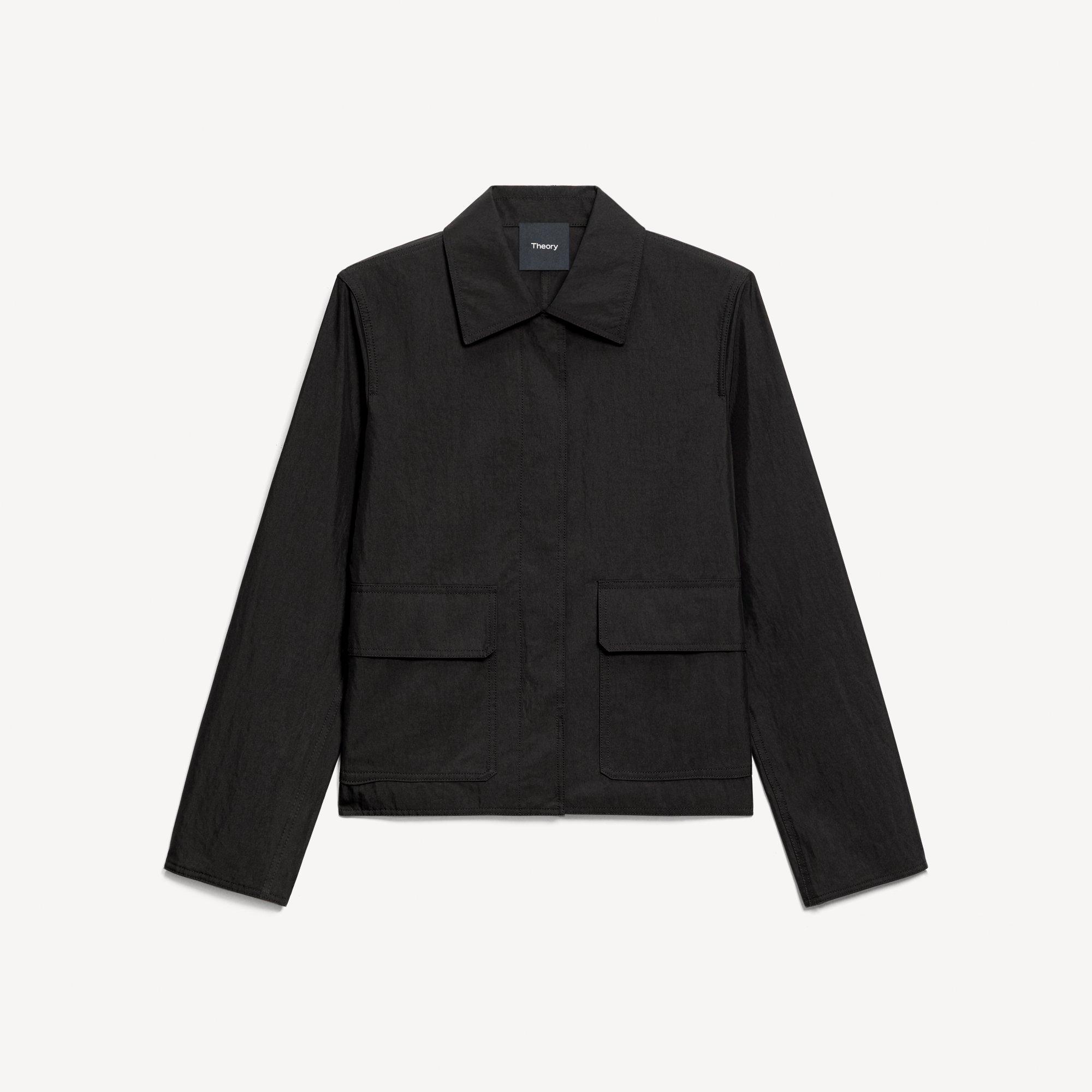 Boxy Patch Pocket Jacket in Trench Cotton