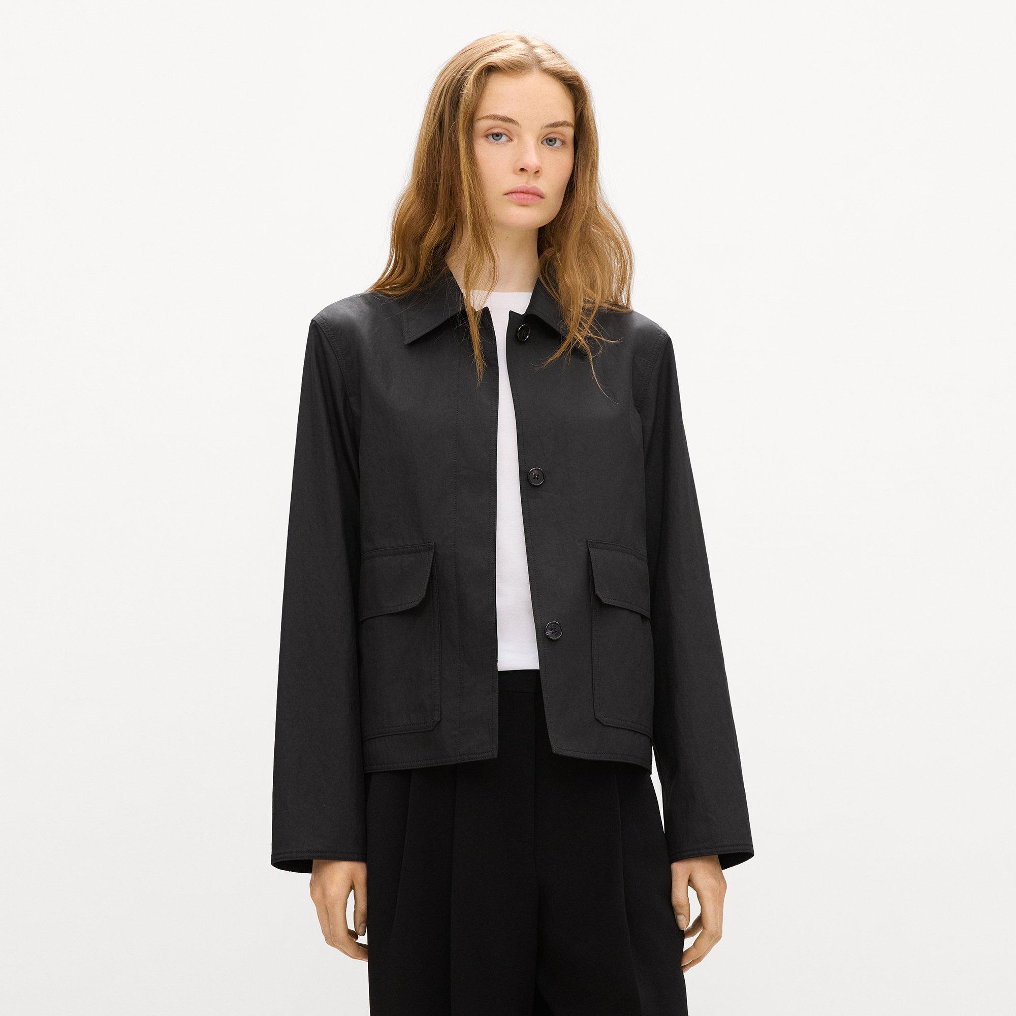 Boxy Patch Pocket Jacket in Trench Cotton